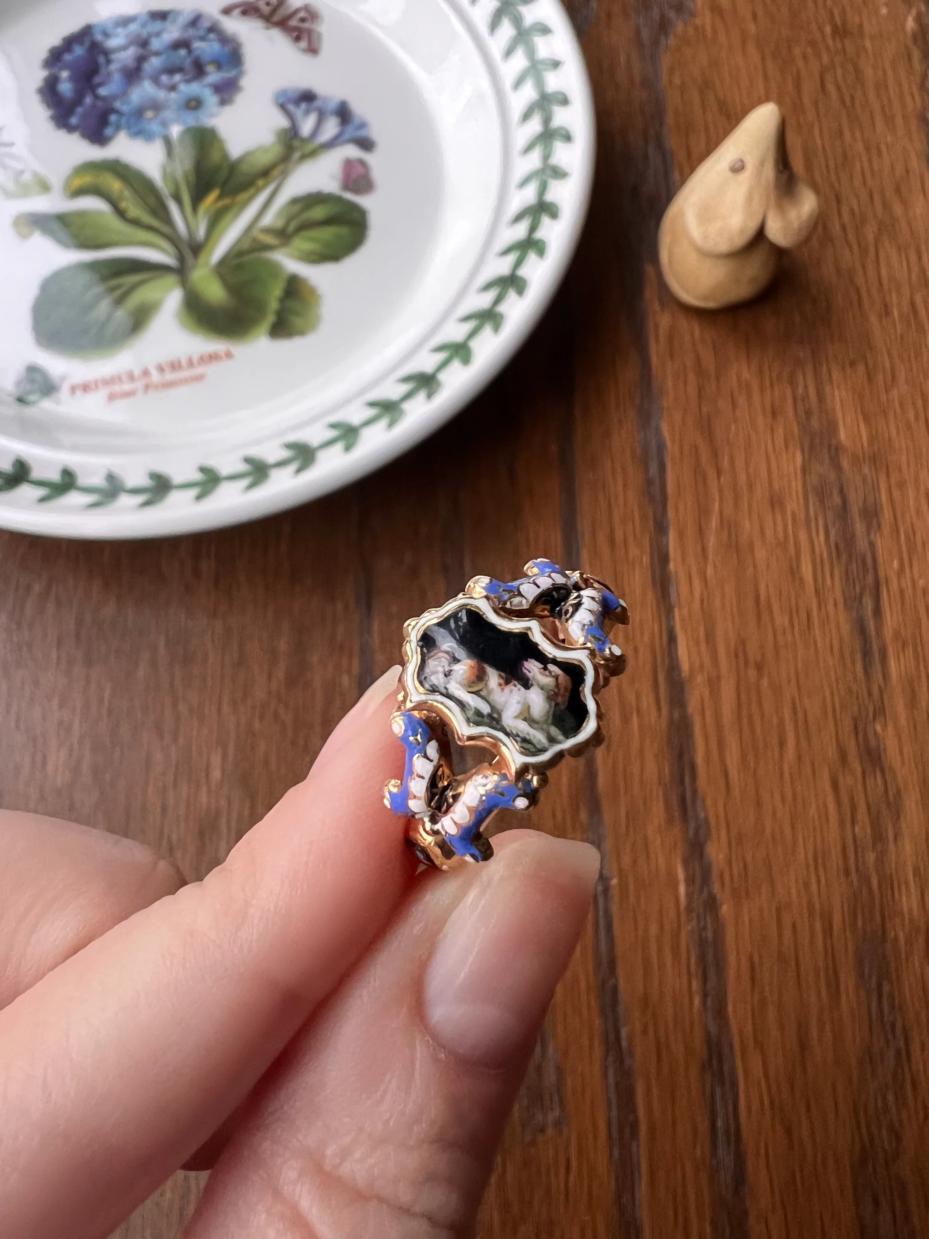 DOG Puppy Loyalty GEORGIAN Era LOCKET Poison Ring 18k Gold Enamel Figural Animal Jewelry Secret Compartment - Image 21