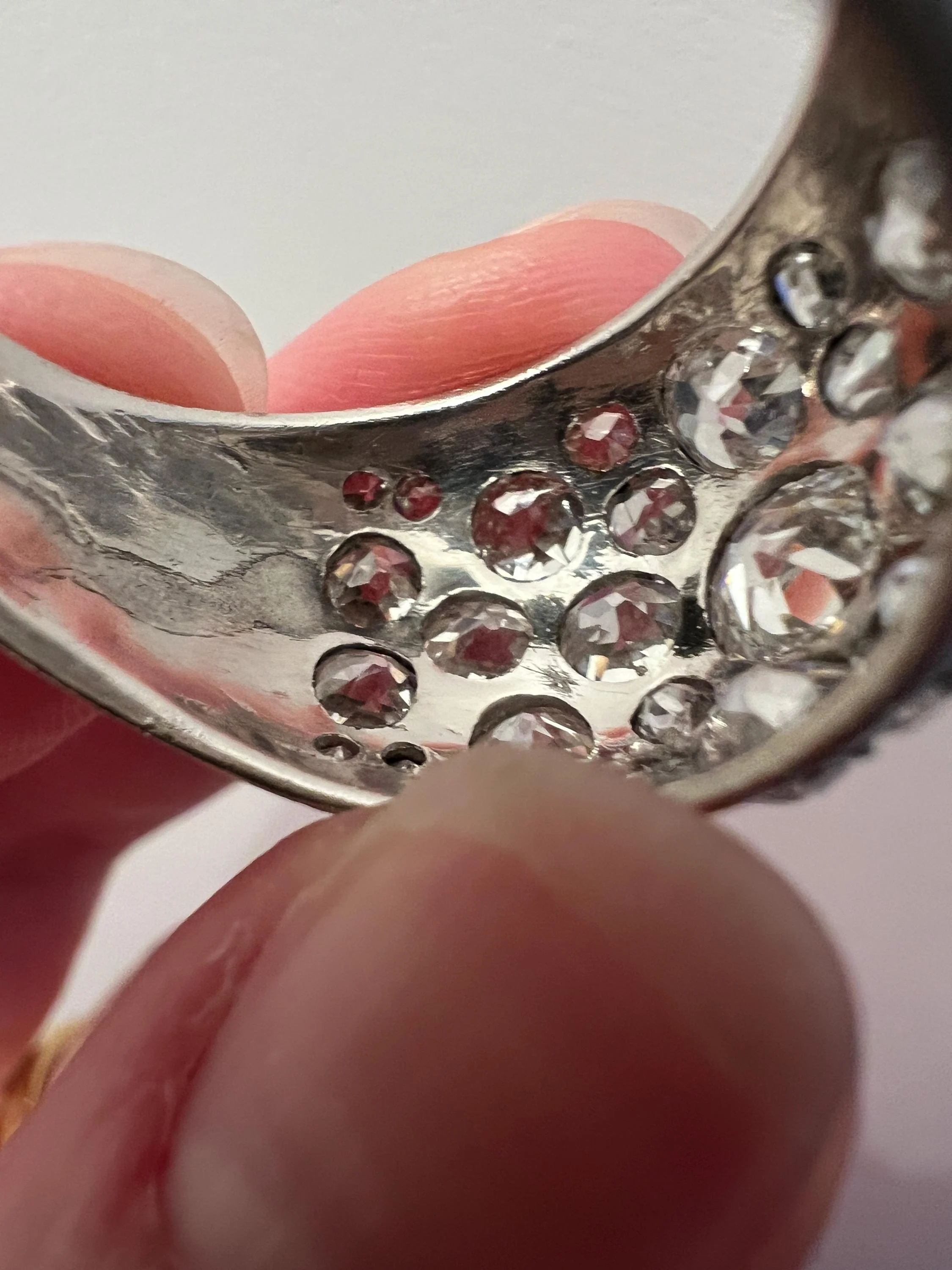 DOMED Pave 4.75 Carat Antique Old Mine Cut DIAMOND Cobblestone PLATINUM Ring OmC Encrusted Cluster Romantic Gift 4.75ctw OmC Chunky Stacker - Image 10