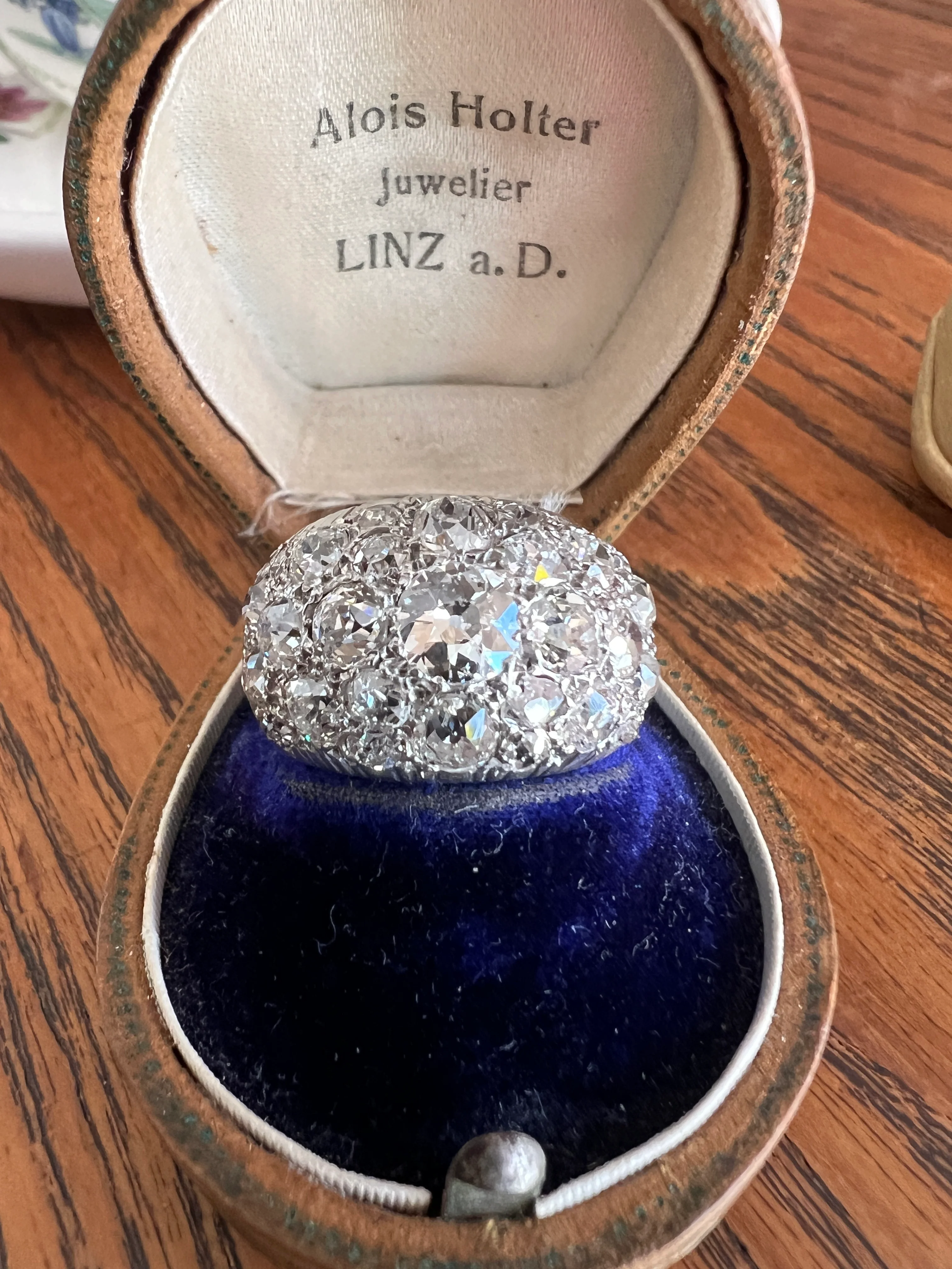 DOMED Pave 4.75 Carat Antique Old Mine Cut DIAMOND Cobblestone PLATINUM Ring OmC Encrusted Cluster Romantic Gift 4.75ctw OmC Chunky Stacker - Image 13