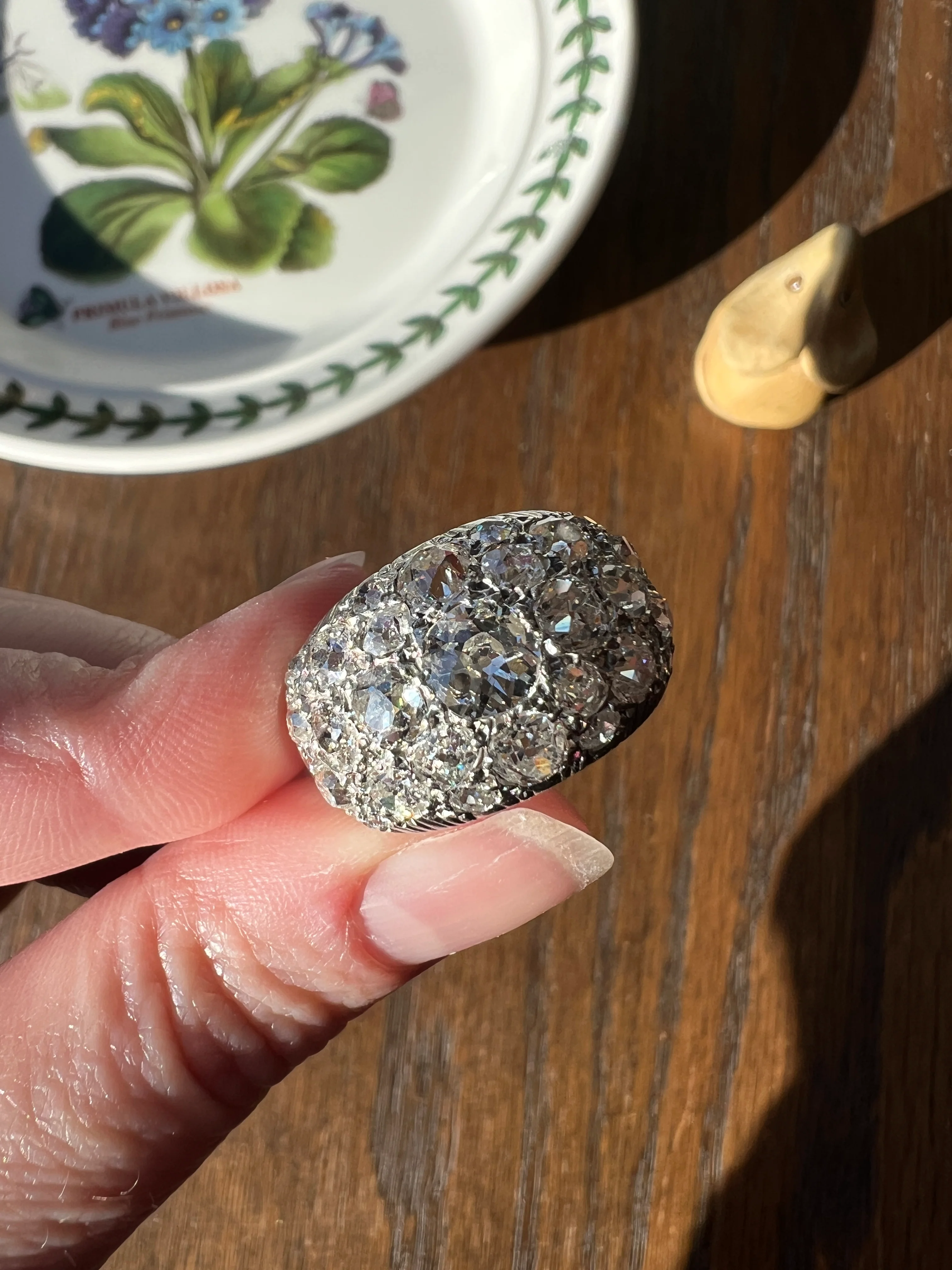 DOMED Pave 4.75 Carat Antique Old Mine Cut DIAMOND Cobblestone PLATINUM Ring OmC Encrusted Cluster Romantic Gift 4.75ctw OmC Chunky Stacker - Image 16