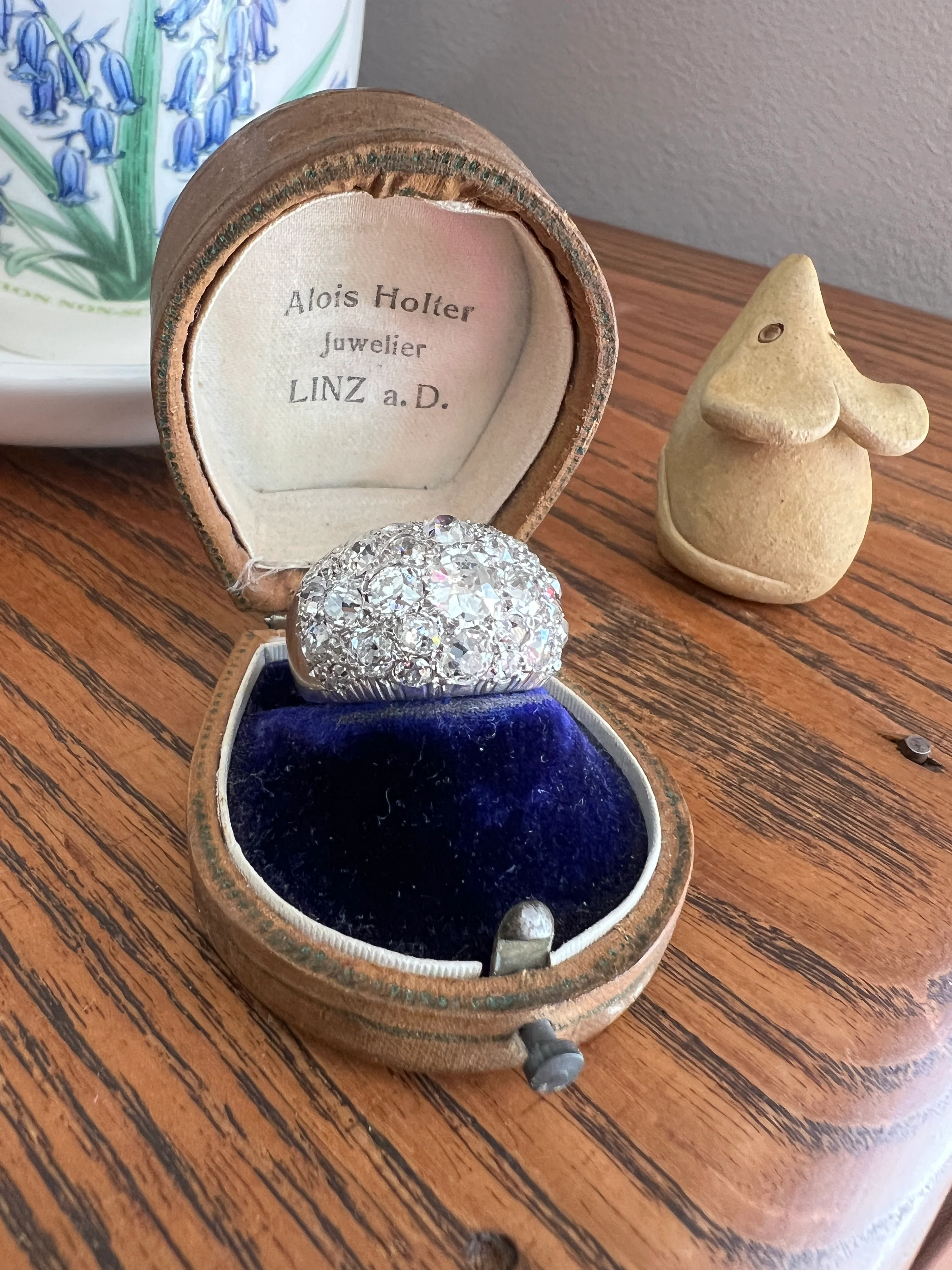 DOMED Pave 4.75 Carat Antique Old Mine Cut DIAMOND Cobblestone PLATINUM Ring OmC Encrusted Cluster Romantic Gift 4.75ctw OmC Chunky Stacker - Image 18