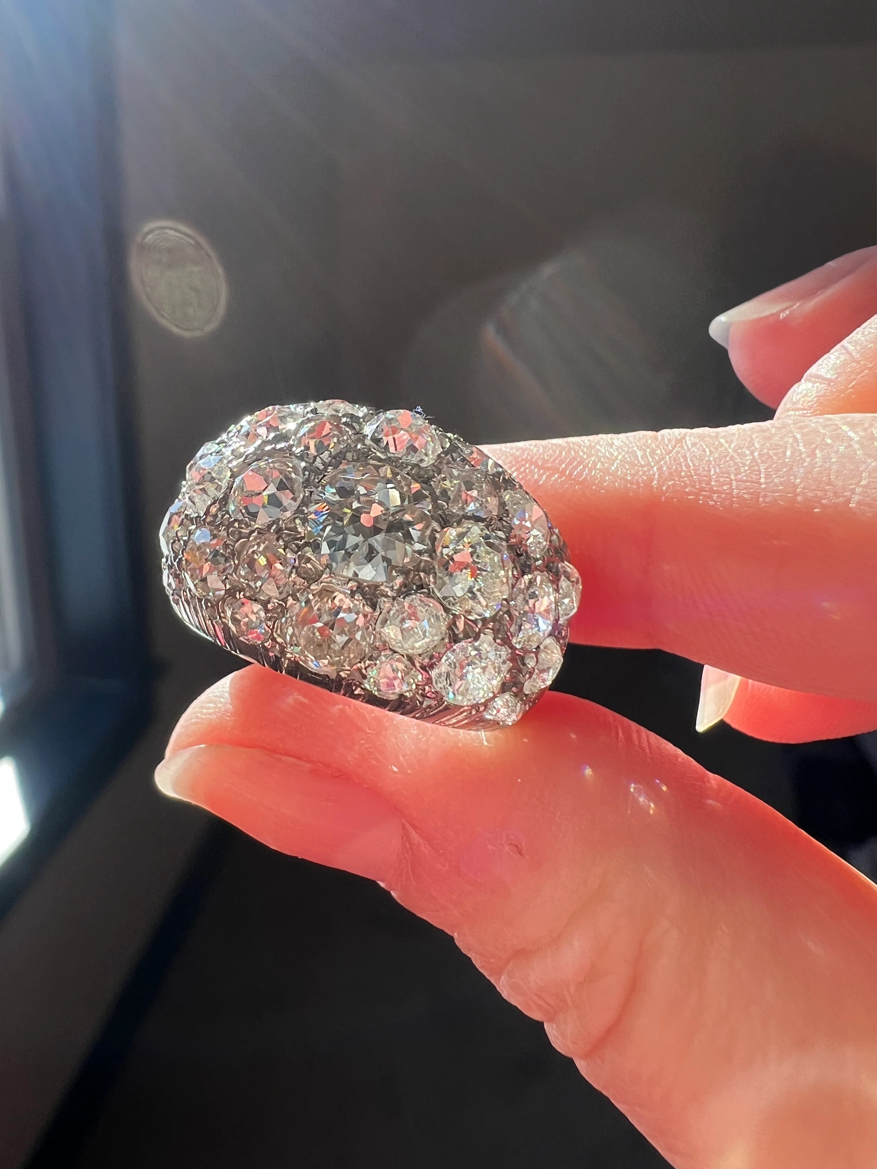 DOMED Pave 4.75 Carat Antique Old Mine Cut DIAMOND Cobblestone PLATINUM Ring OmC Encrusted Cluster Romantic Gift 4.75ctw OmC Chunky Stacker - Image 32