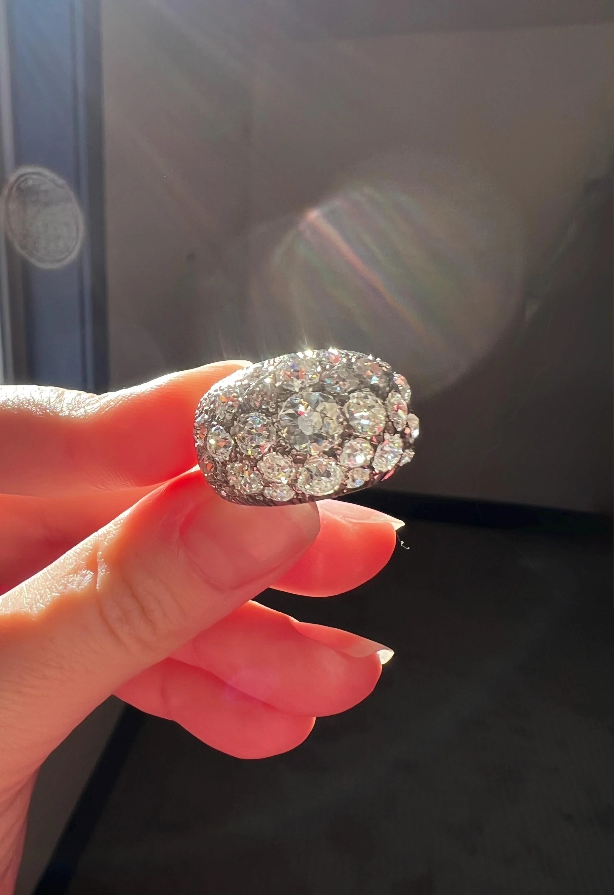 DOMED Pave 4.75 Carat Antique Old Mine Cut DIAMOND Cobblestone PLATINUM Ring OmC Encrusted Cluster Romantic Gift 4.75ctw OmC Chunky Stacker - Image 5