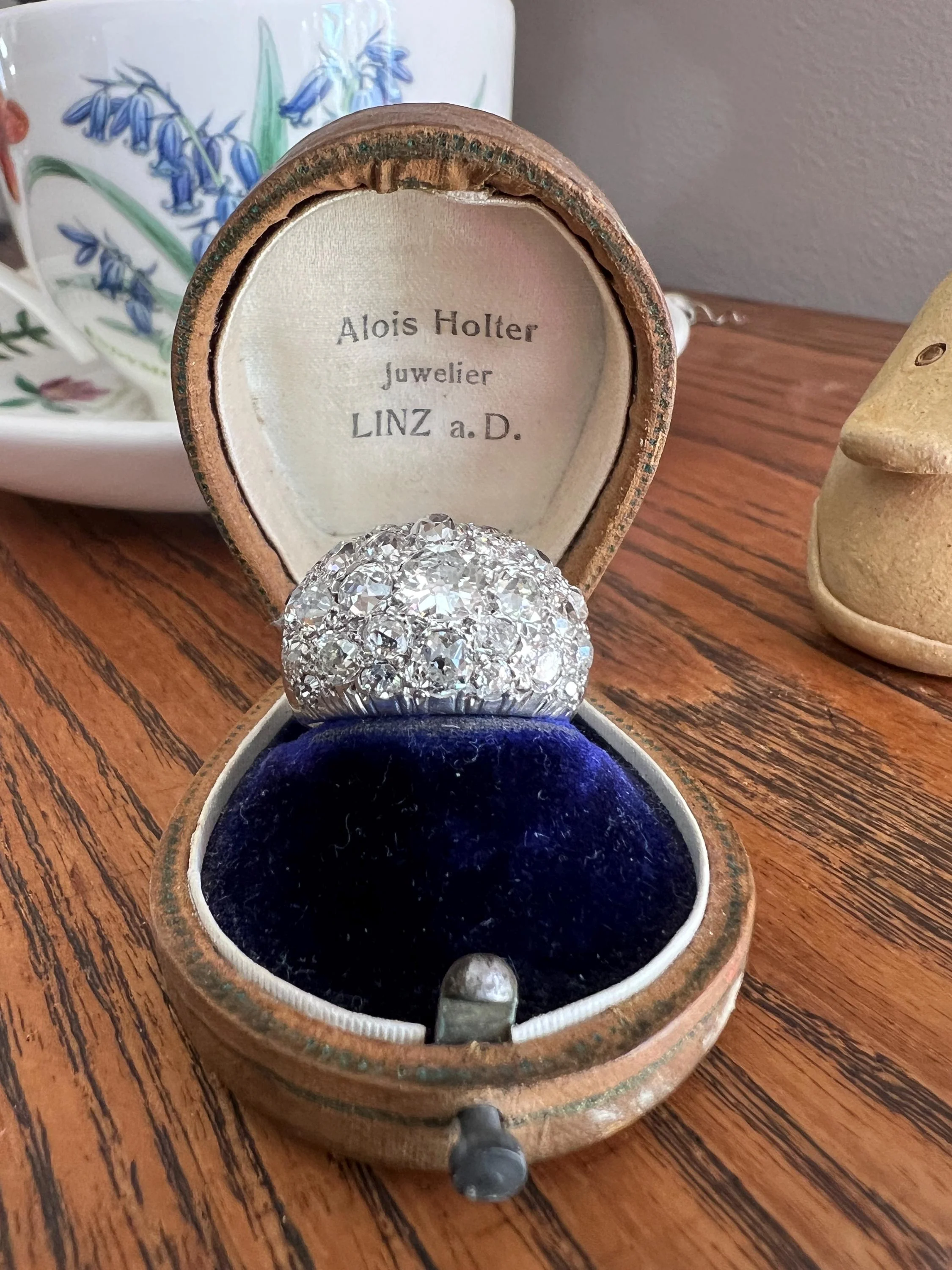 DOMED Pave 4.75 Carat Antique Old Mine Cut DIAMOND Cobblestone PLATINUM Ring OmC Encrusted Cluster Romantic Gift 4.75ctw OmC Chunky Stacker - Image 6