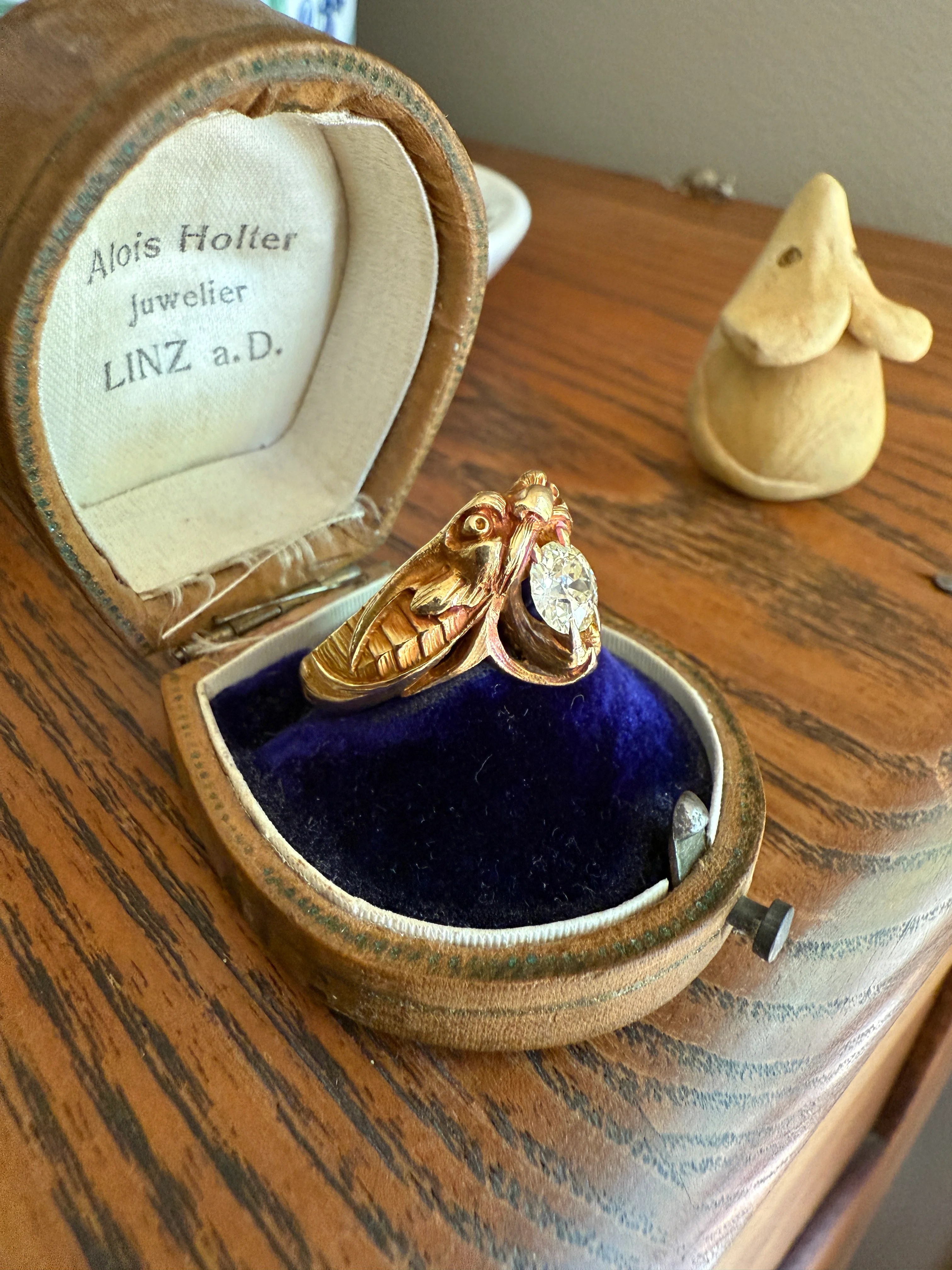 DRAGON Heavy Antique 1 Carat Old European Cut Diamond Figural Ring 12.6g 18k Gold Solid Gargoyle Chimera Belle Epoque Art Nouveau Unisex OEC - Image 15