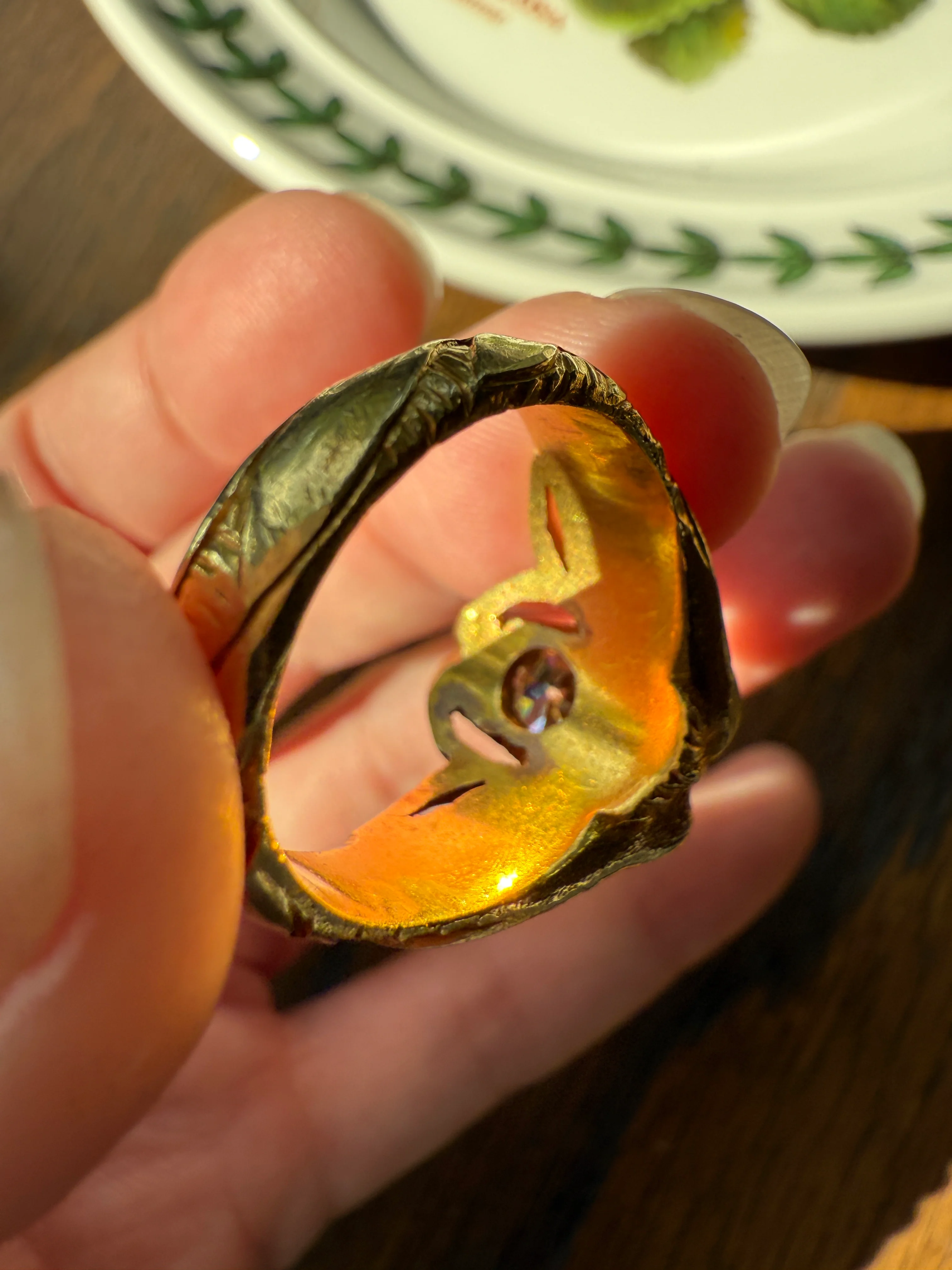 DRAGON Heavy Antique 1 Carat Old European Cut Diamond Figural Ring 12.6g 18k Gold Solid Gargoyle Chimera Belle Epoque Art Nouveau Unisex OEC - Image 17