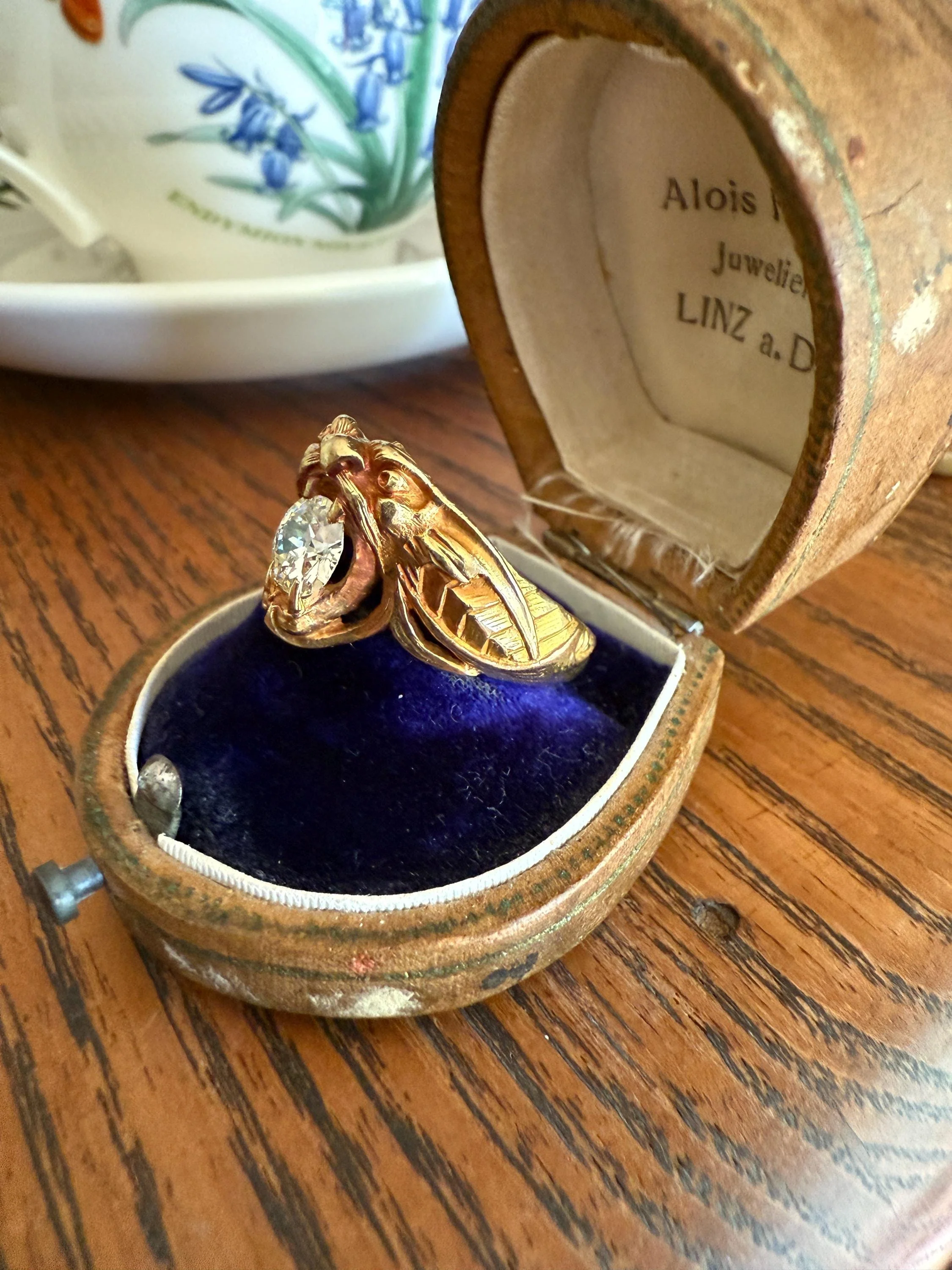 DRAGON Heavy Antique 1 Carat Old European Cut Diamond Figural Ring 12.6g 18k Gold Solid Gargoyle Chimera Belle Epoque Art Nouveau Unisex OEC - Image 2
