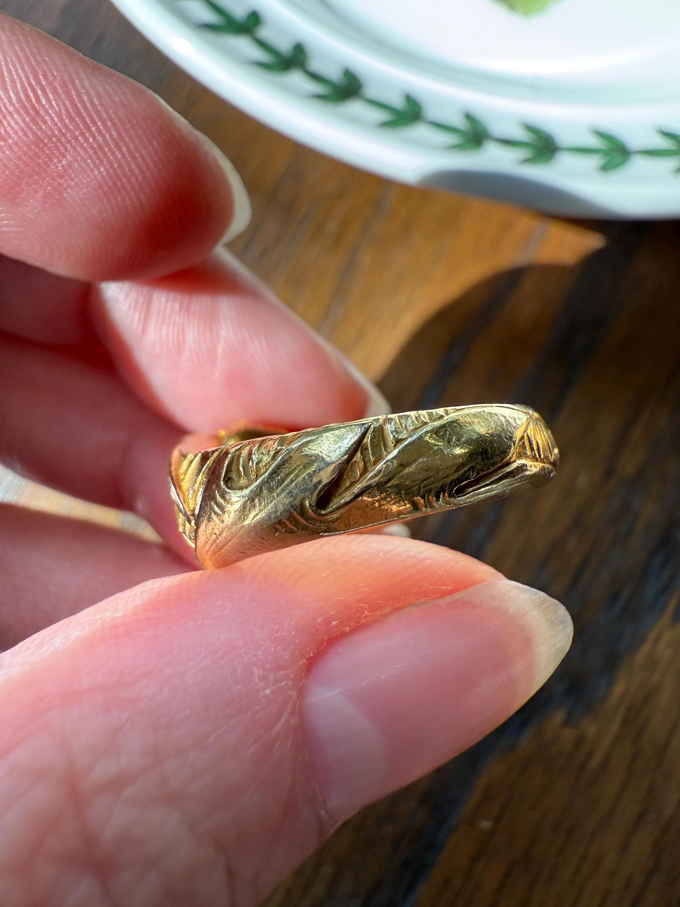 DRAGON Heavy Antique 1 Carat Old European Cut Diamond Figural Ring 12.6g 18k Gold Solid Gargoyle Chimera Belle Epoque Art Nouveau Unisex OEC - Image 5