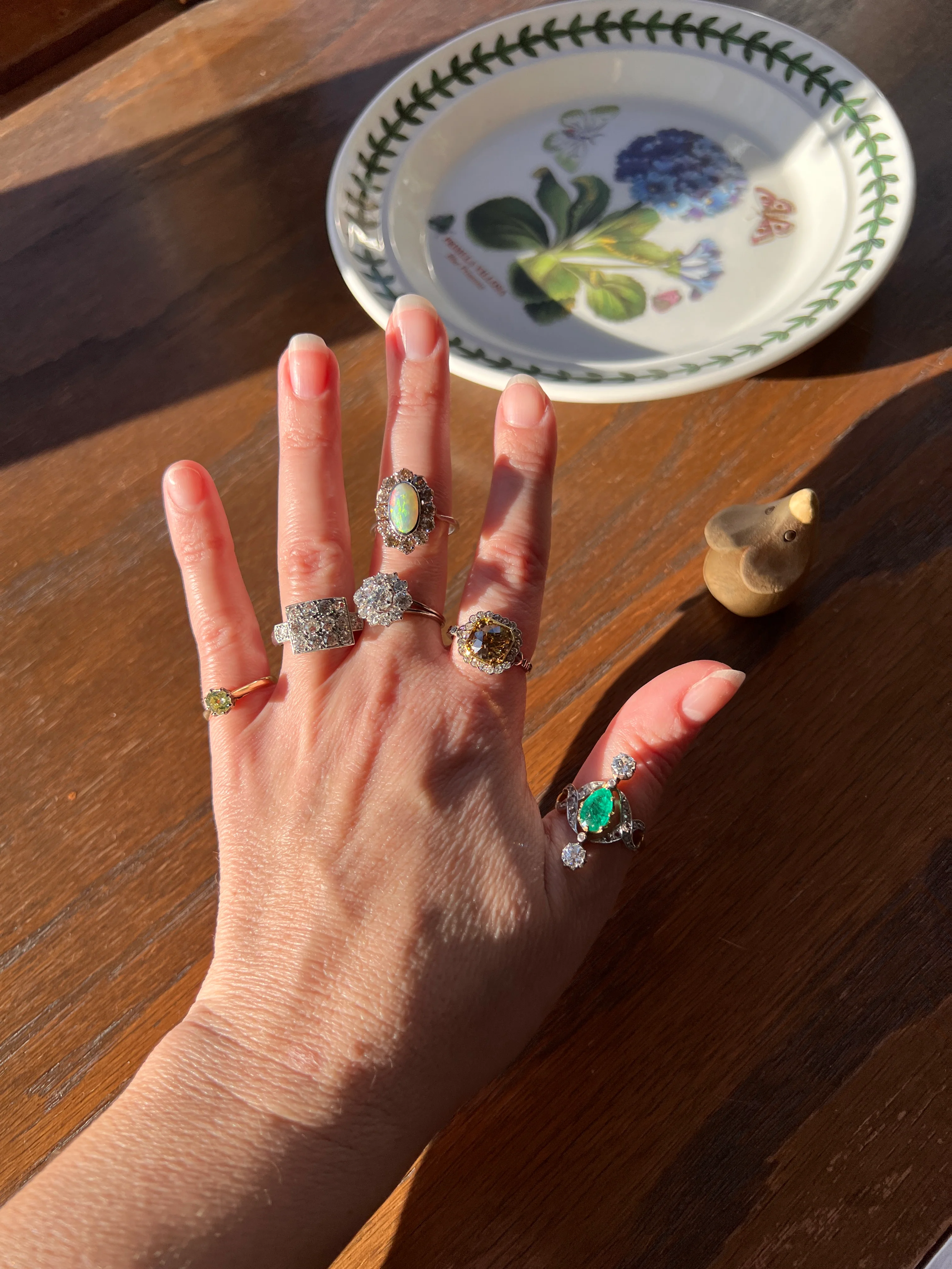 Edwardian 2.3 Carat Tdw Antique Fancy BROWN Yellow Old European Cut DIAMOND Halo Ring Platinum 18k Gold - Image 13