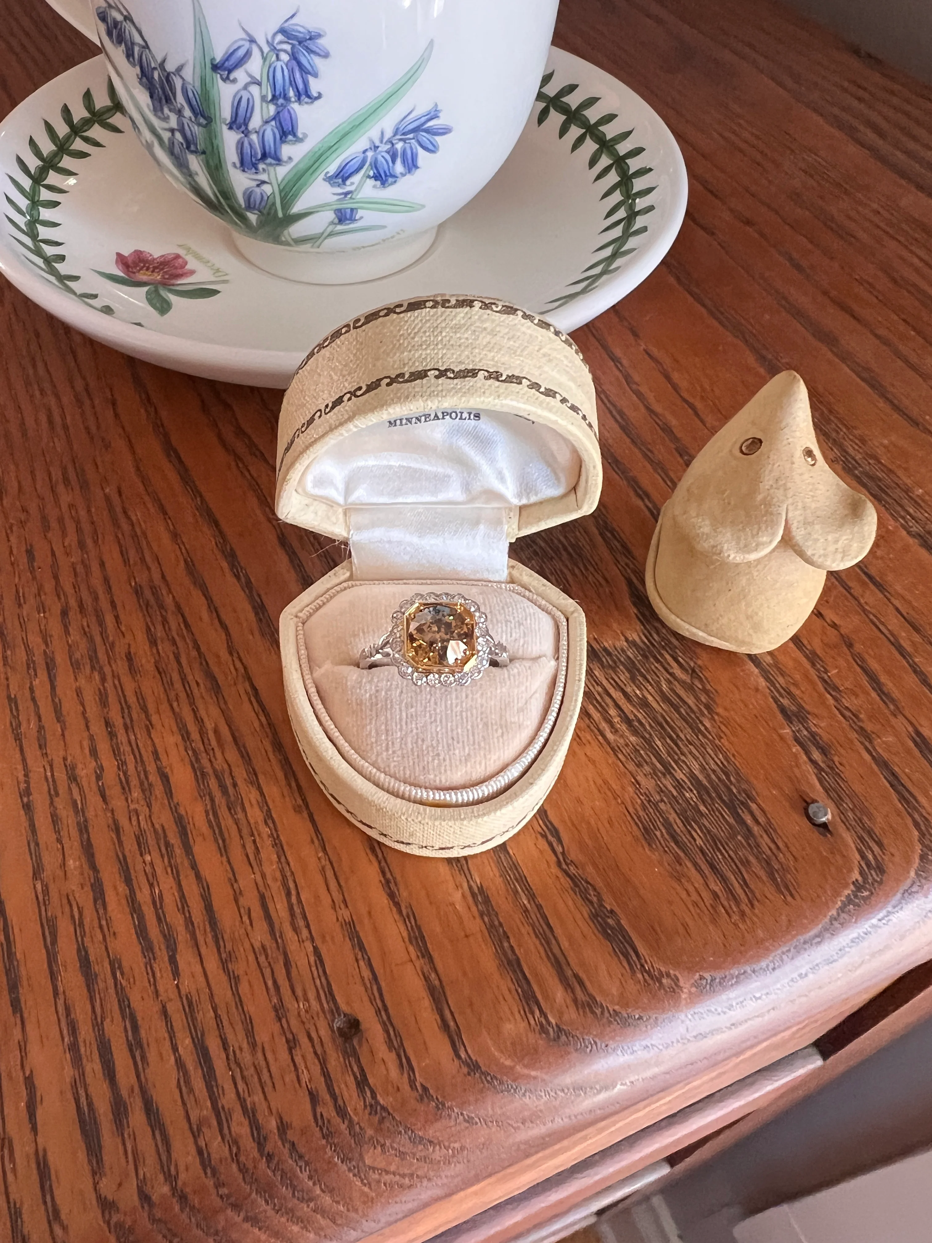 Edwardian 2.3 Carat Tdw Antique Fancy BROWN Yellow Old European Cut DIAMOND Halo Ring Platinum 18k Gold - Image 23