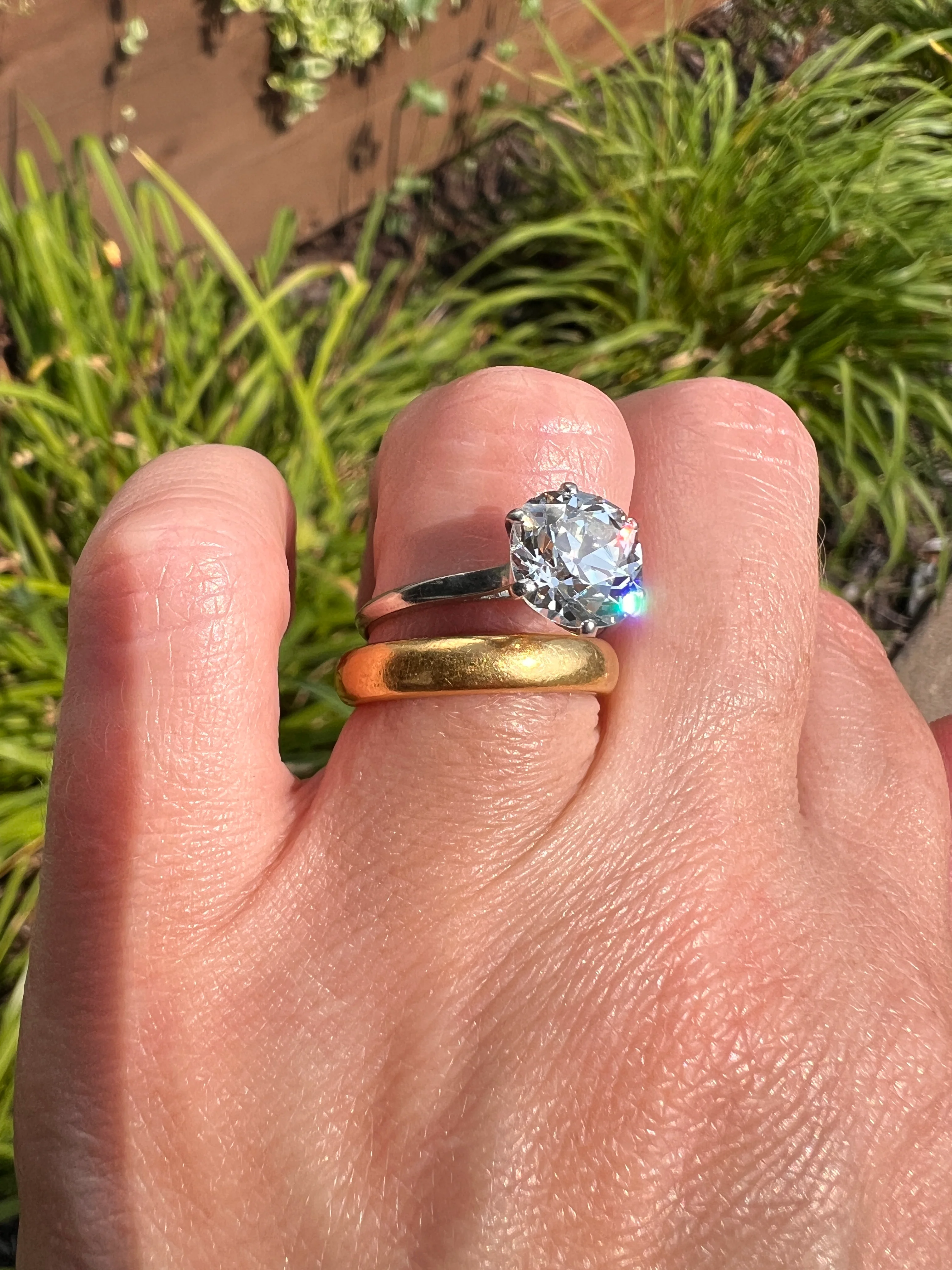 Exceptional Antique 2.2 CARAT Old Mine Cut DIAMOND Eye Clean Solitaire Engagement Ring 18k White Gold PLATINUM French Fiery - Image 13