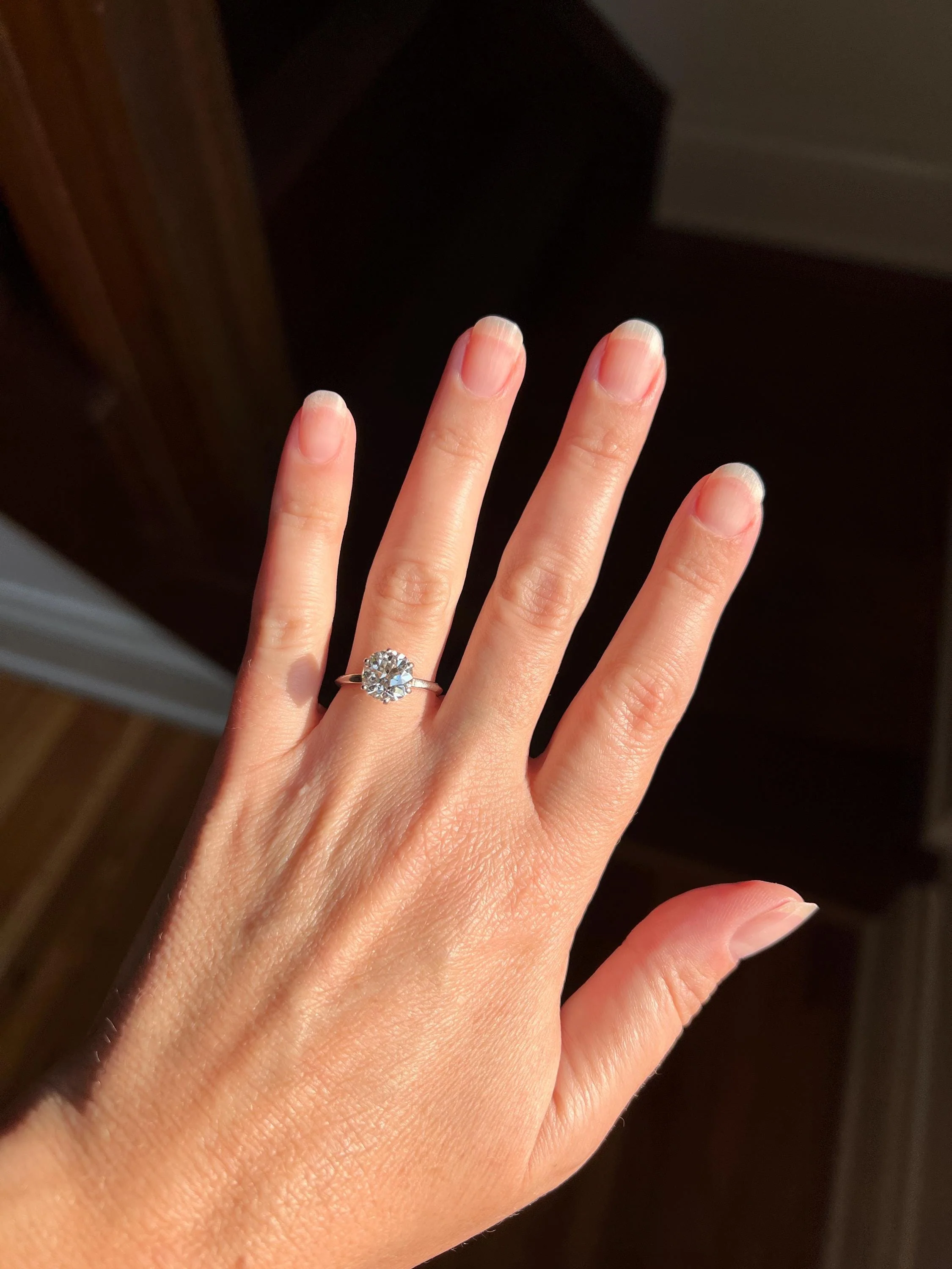 Exceptional Antique 2.2 CARAT Old Mine Cut DIAMOND Eye Clean Solitaire Engagement Ring 18k White Gold PLATINUM French Fiery - Image 3