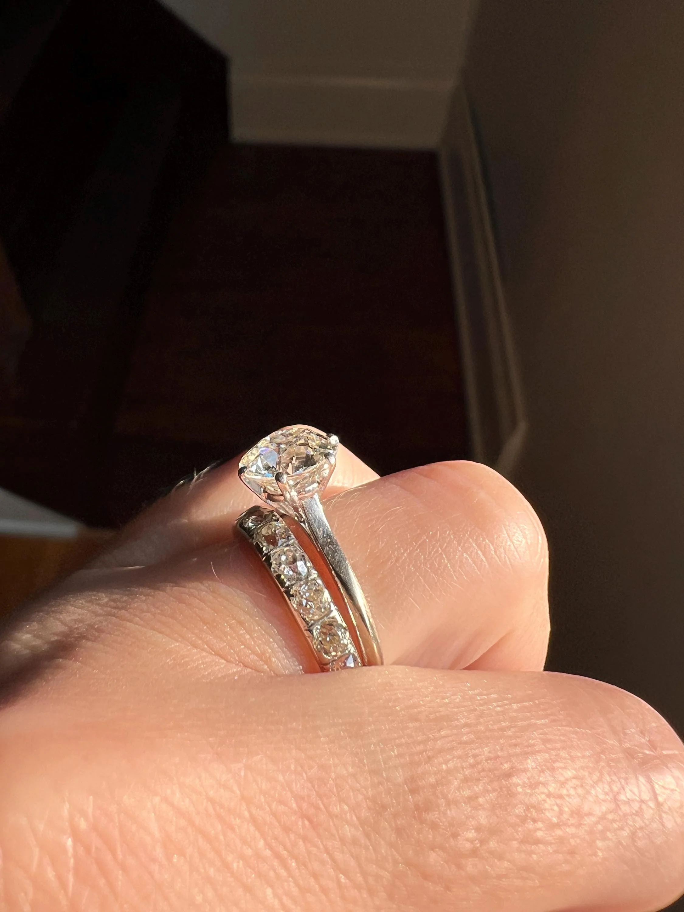 Exceptional Antique 2.2 CARAT Old Mine Cut DIAMOND Eye Clean Solitaire Engagement Ring 18k White Gold PLATINUM French Fiery - Image 5