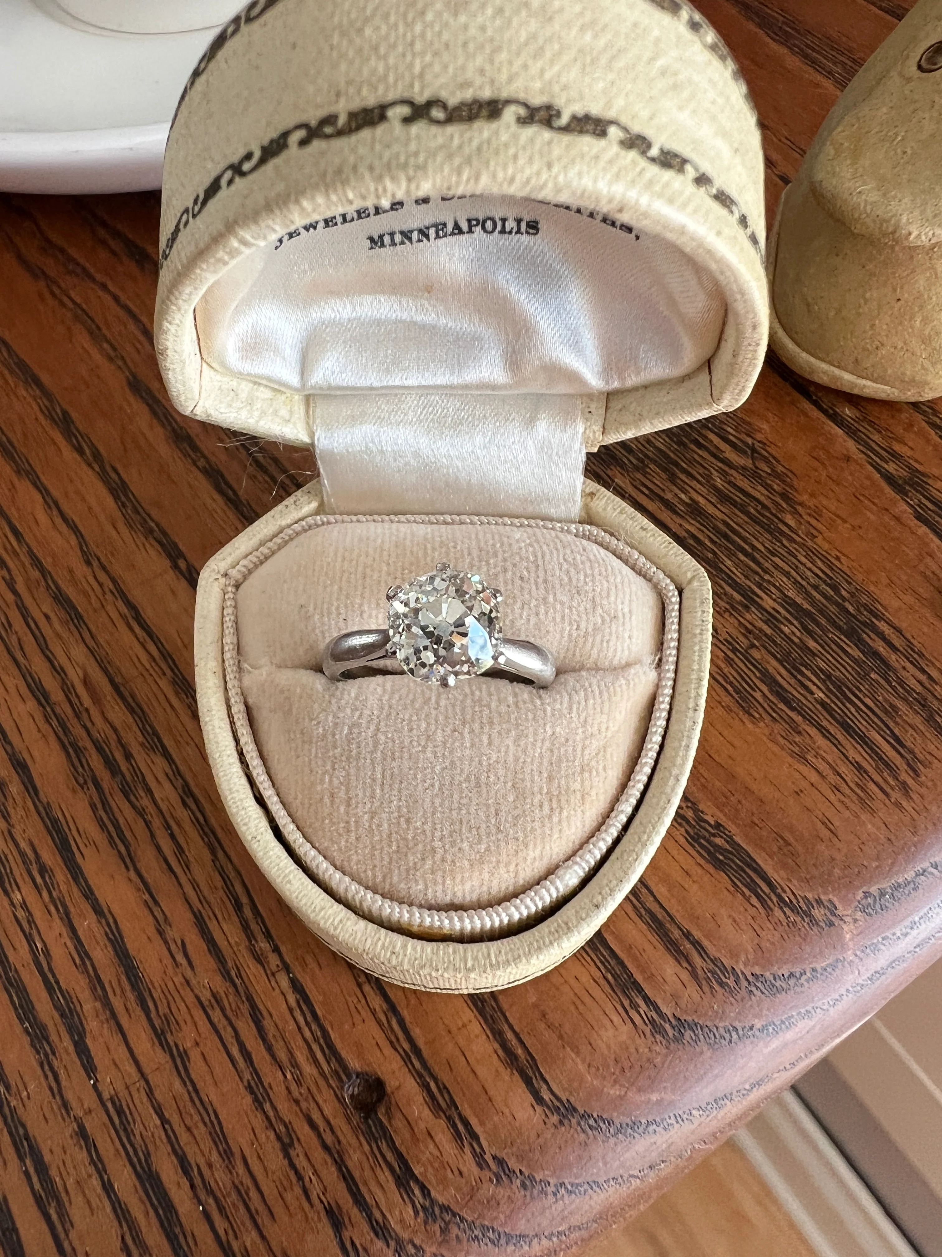 Exceptional Antique 2.3 CARAT X Chunky Old Mine Cut DIAMOND Eye Clean Solitaire Engagement Ring w/ Cert PLATINUM French Tall Stacker OmC - Image 21
