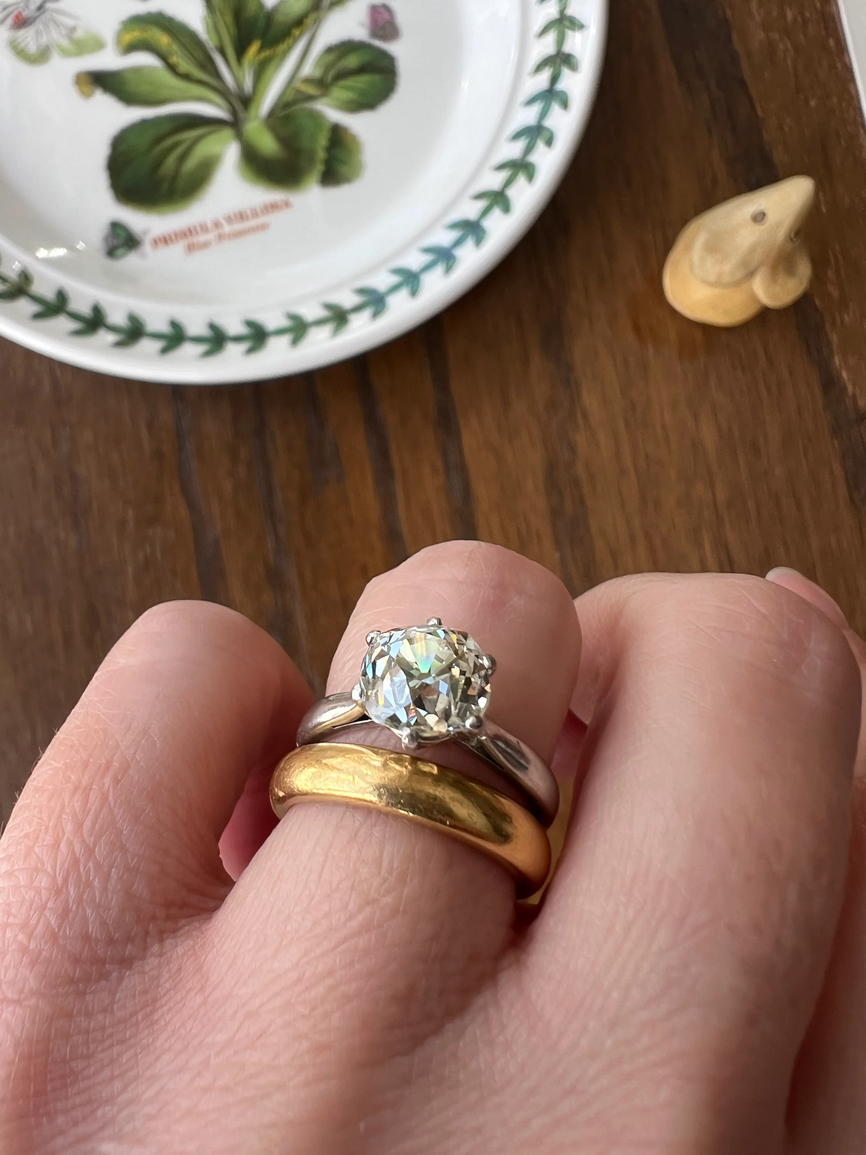 Exceptional Antique 2.3 CARAT X Chunky Old Mine Cut DIAMOND Eye Clean Solitaire Engagement Ring w/ Cert PLATINUM French Tall Stacker OmC - Image 23