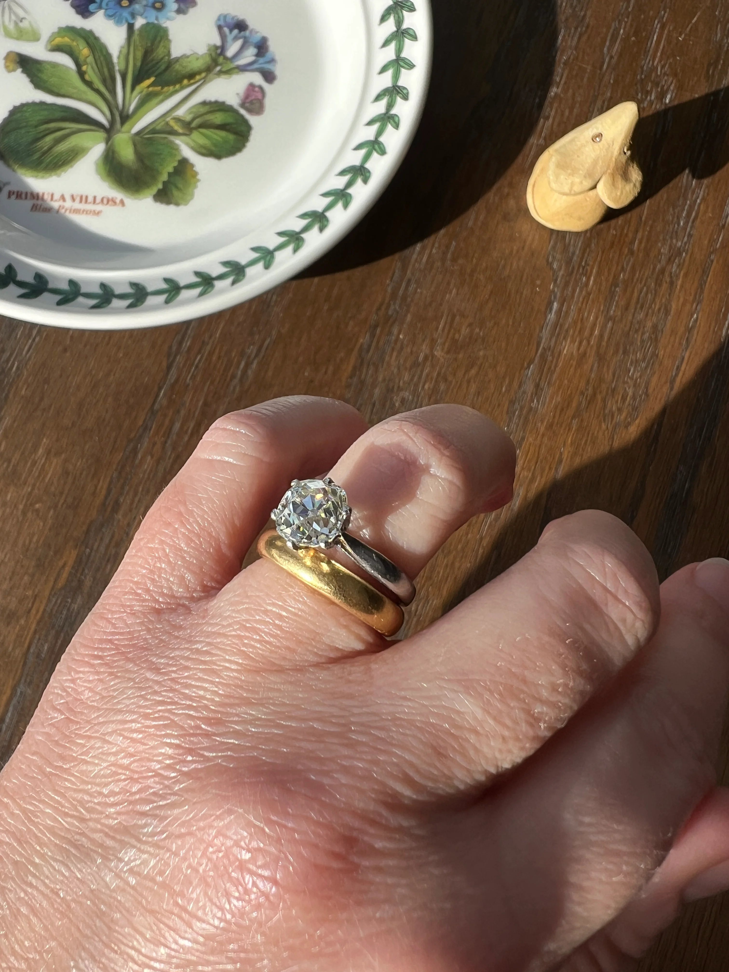 Exceptional Antique 2.3 CARAT X Chunky Old Mine Cut DIAMOND Eye Clean Solitaire Engagement Ring w/ Cert PLATINUM French Tall Stacker OmC - Image 25