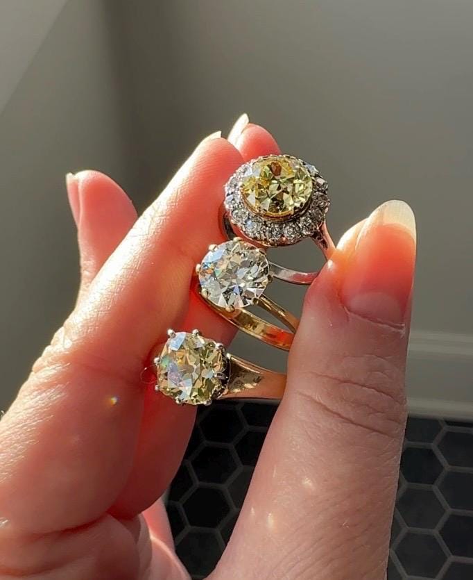 Exceptional Antique 2.6 CARAT Old European Cut DIAMOND Solitaire Engagement Ring 18k Gold Solid Yellow Tall Prong Setting Stacker - Image 18