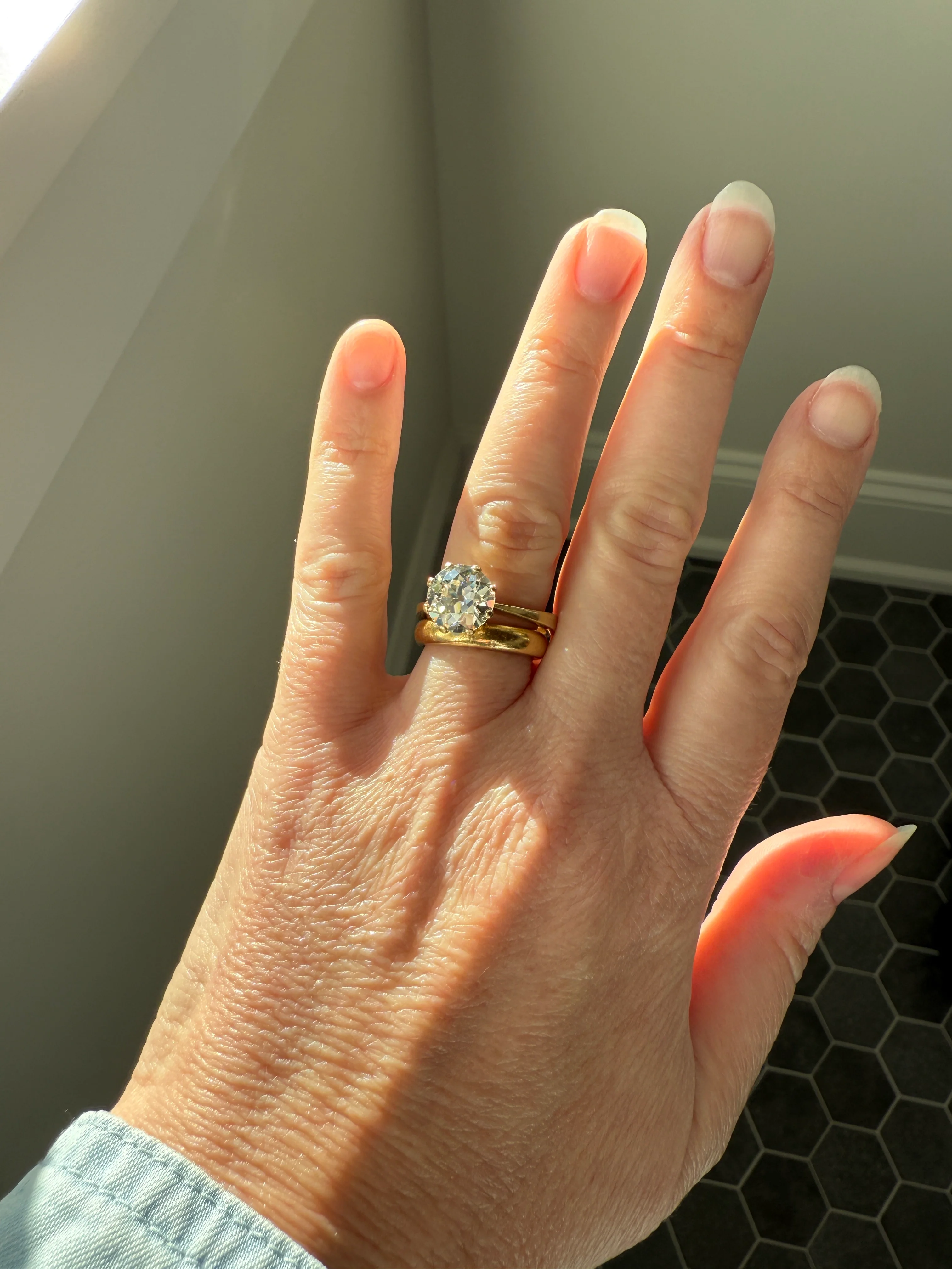Exceptional Antique 2.6 CARAT Old European Cut DIAMOND Solitaire Engagement Ring 18k Gold Solid Yellow Tall Prong Setting Stacker - Image 22
