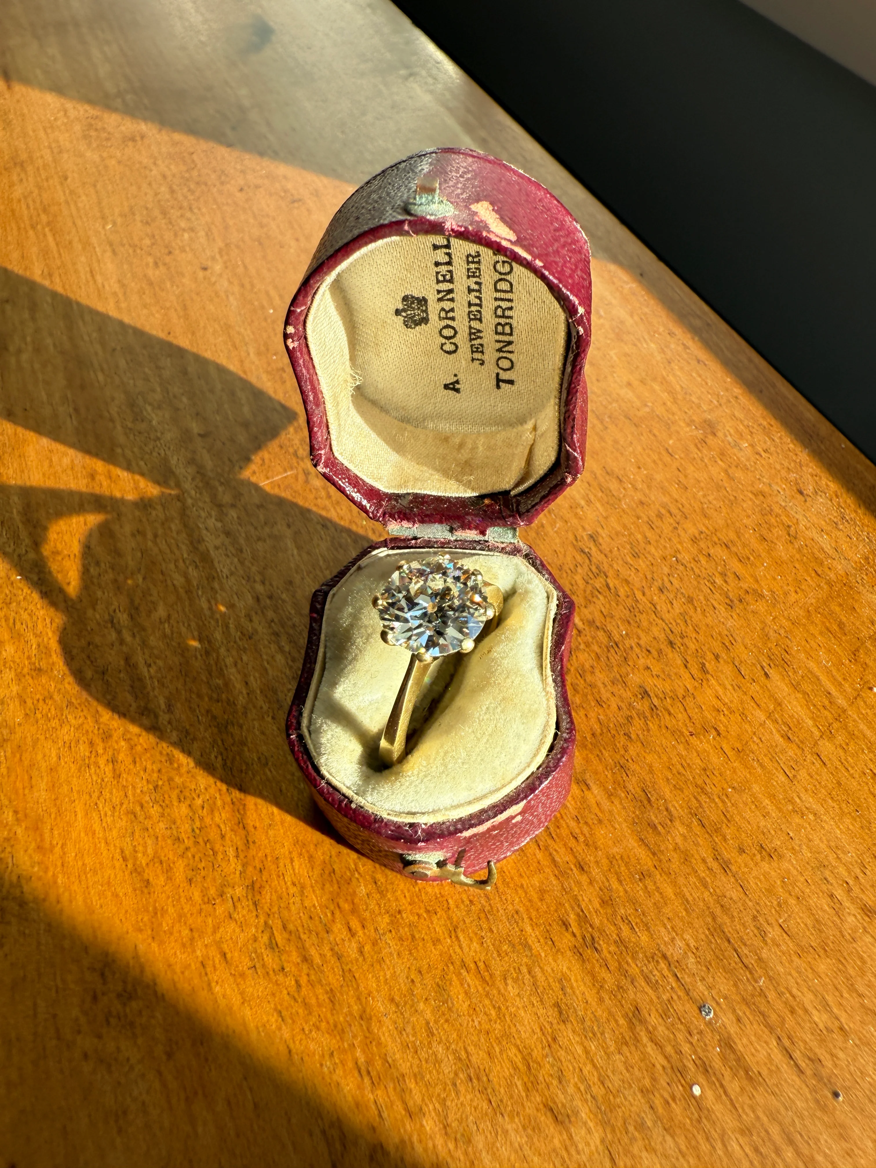 Exceptional Antique 2.6 CARAT Old European Cut DIAMOND Solitaire Engagement Ring 18k Gold Solid Yellow Tall Prong Setting Stacker - Image 27