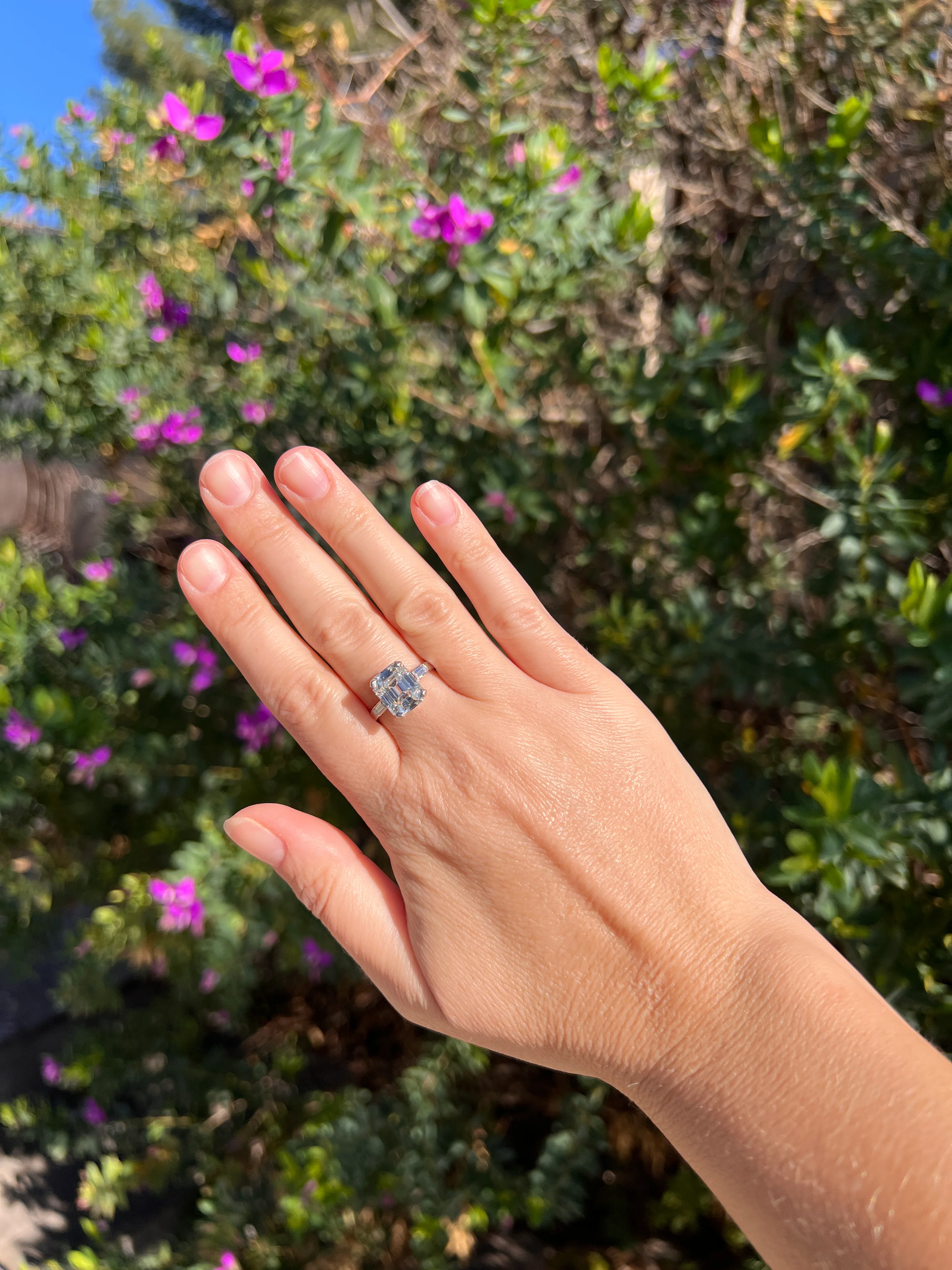 Exceptional Eye CLEAN 4 Carat Emerald Cut DIAMOND Solitaire Ring French PLATINUM Baguette Accents Vintage to Art Deco Retro Era w/ Cert Rare - Image 21
