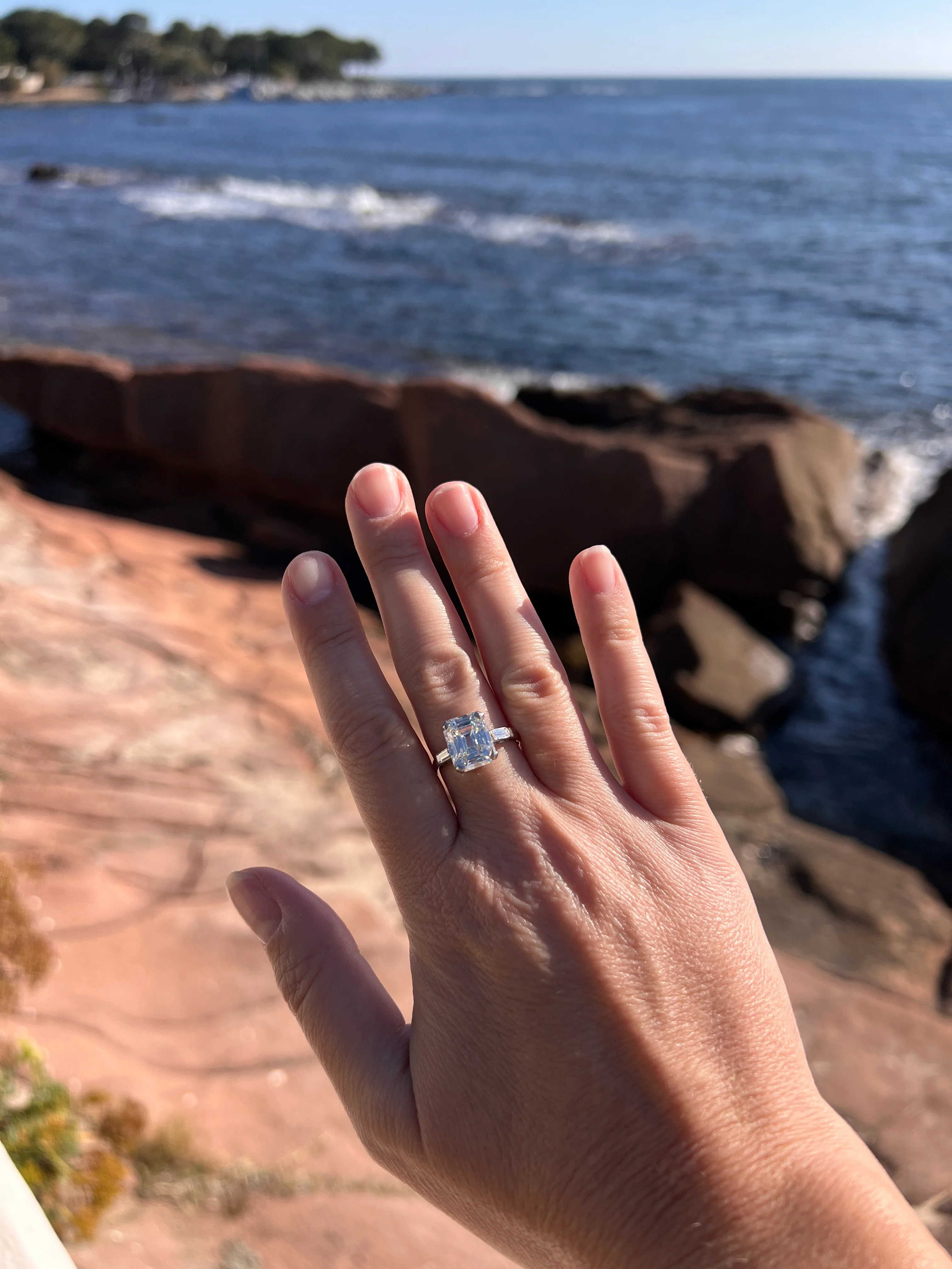 Exceptional Eye CLEAN 4 Carat Emerald Cut DIAMOND Solitaire Ring French PLATINUM Baguette Accents Vintage to Art Deco Retro Era w/ Cert Rare - Image 23