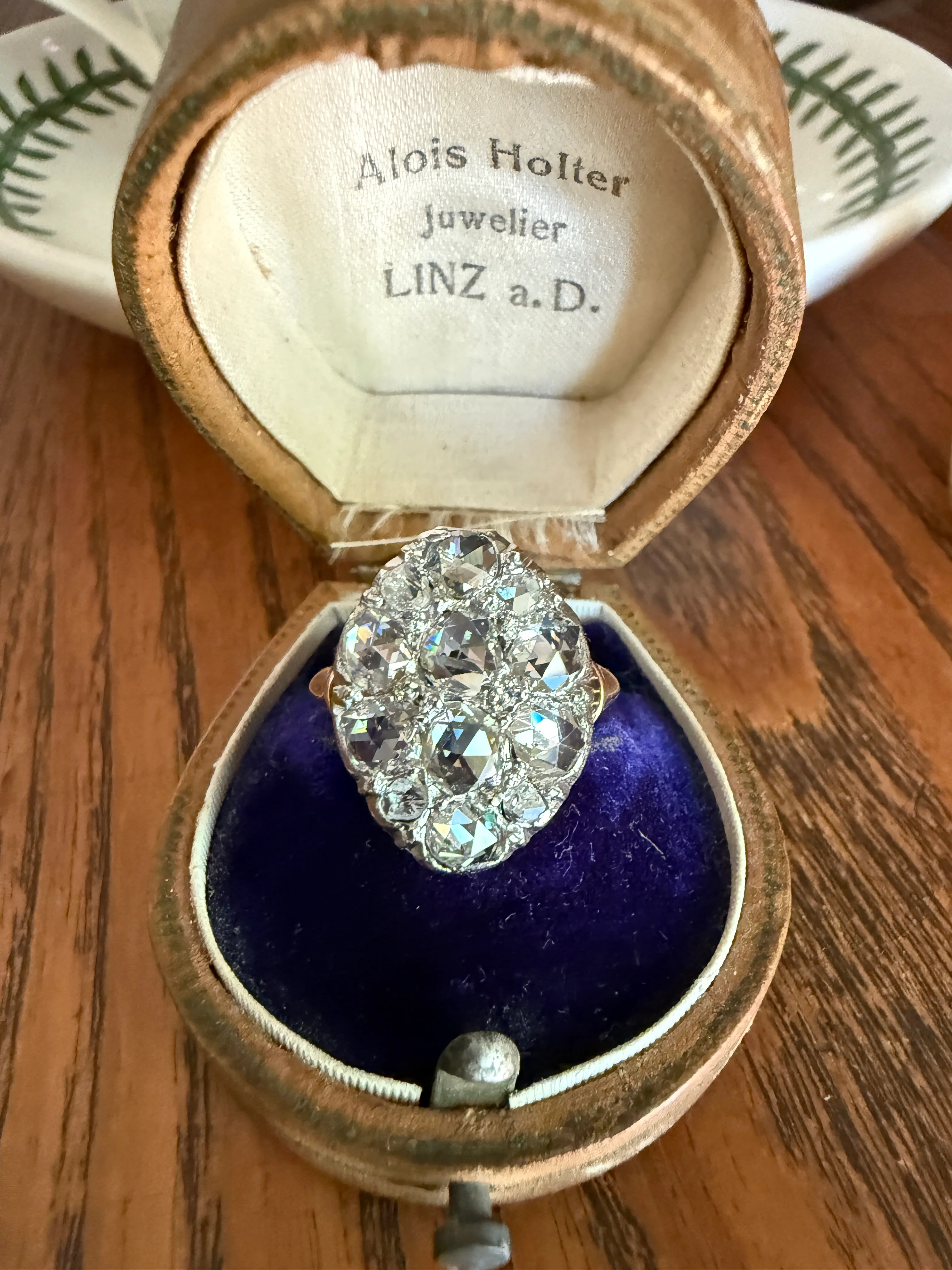 Extraordinary French Antique 3 Carat Scale Dutch Rose Cut DIAMOND 18k Gold Platinum Cluster Oval Stacker Rare Disco Ball Bauble - Image 18