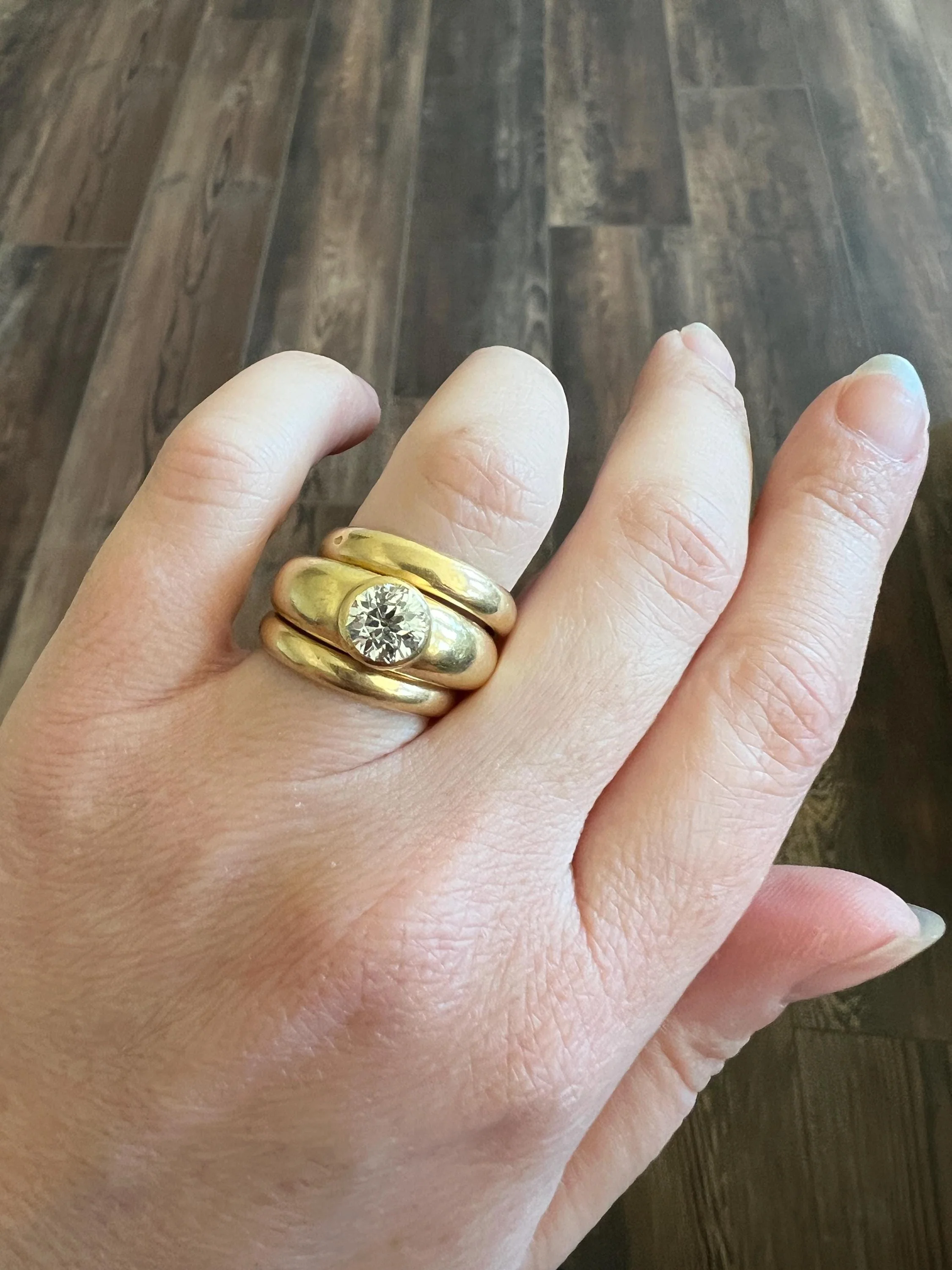 Eye Clean 1.2 Carat Old Mine Cut DIAMOND Antique Stone 18k Gold Vintage Gypsy Ring Solitaire Chunky Band - Image 6