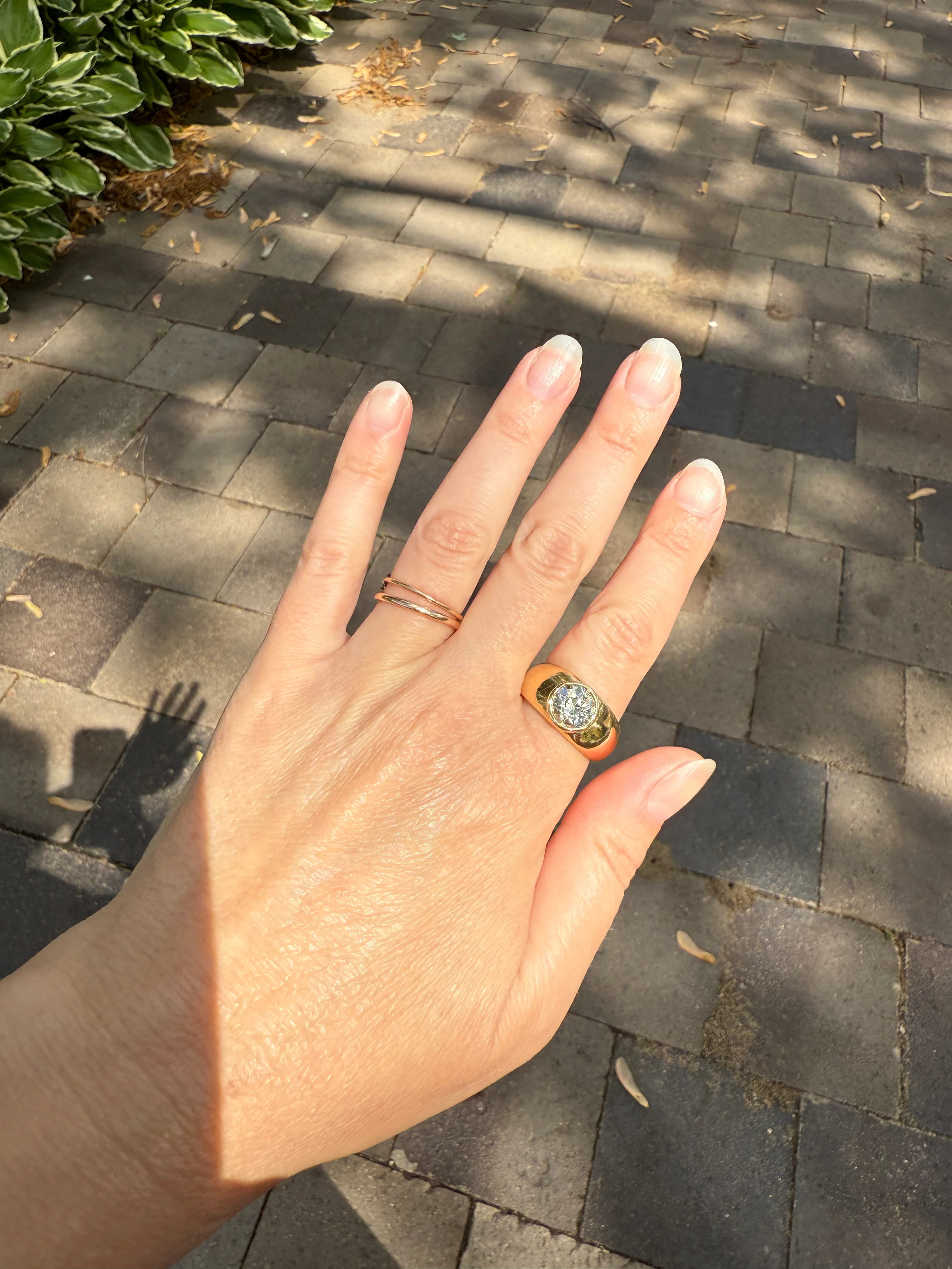 Eye Clean 2.3 Carat Old Mine Cut DIAMOND Antique Stone 18k Gold Vintage Unisex Gypsy Ring Solitaire Chunky Wide Band - Image 14