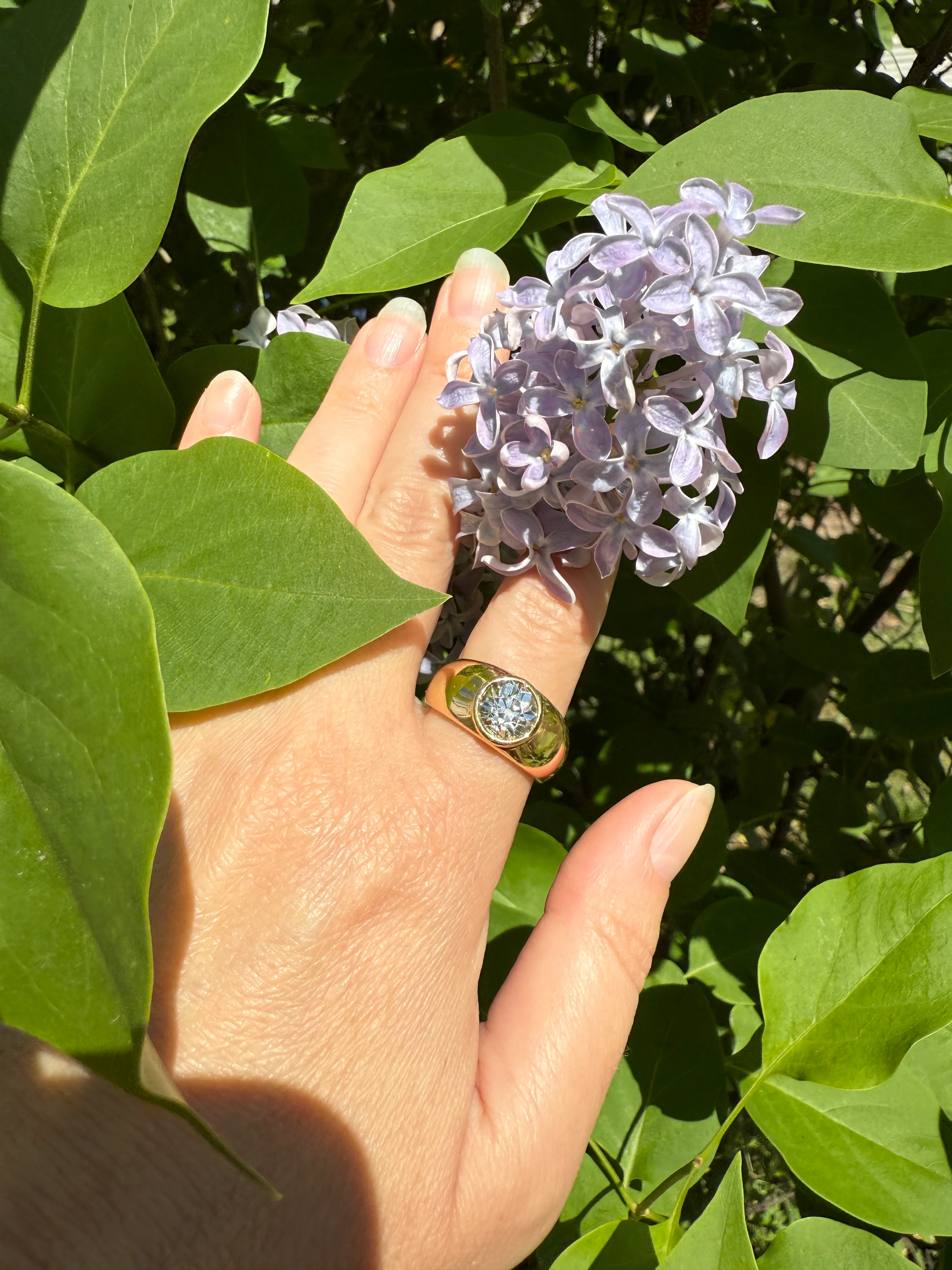 Eye Clean 2.3 Carat Old Mine Cut DIAMOND Antique Stone 18k Gold Vintage Unisex Gypsy Ring Solitaire Chunky Wide Band - Image 19