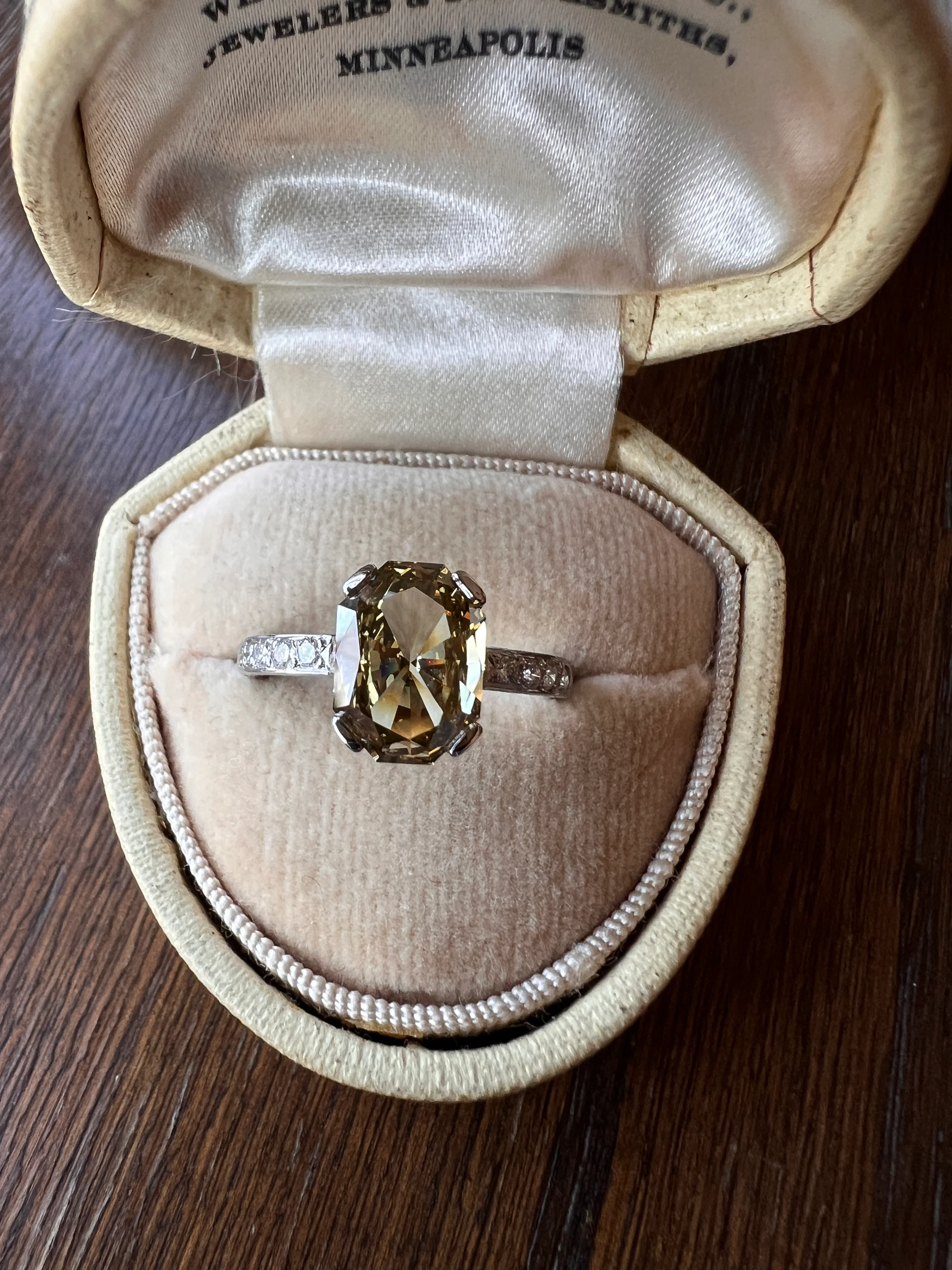 Fancy BROWN Yellow Eye Clean Elongated Octagon Brilliant Cut DIAMOND Ring 2.5 Carat Tdw Platinum Hidden Halo Engagement Solitaire - Image 12