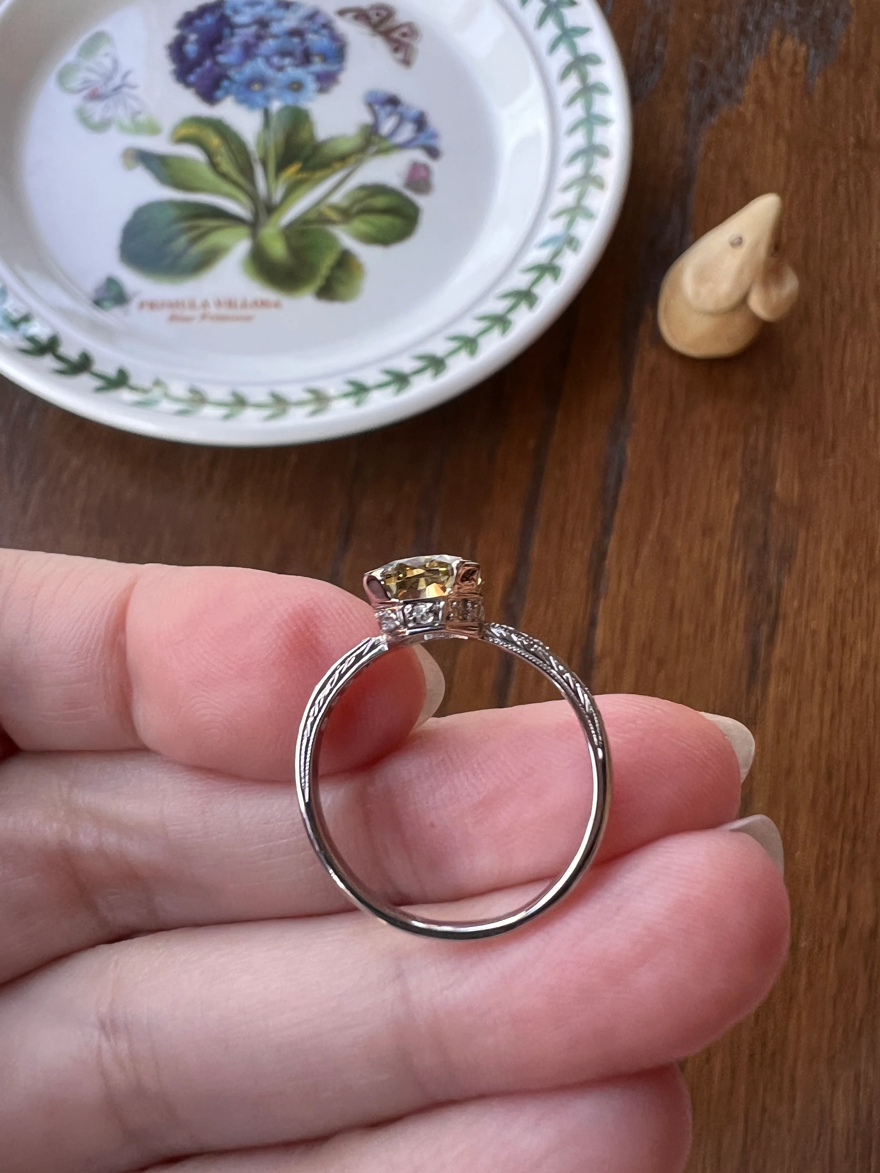 Fancy BROWN Yellow Eye Clean Elongated Octagon Brilliant Cut DIAMOND Ring 2.5 Carat Tdw Platinum Hidden Halo Engagement Solitaire - Image 13