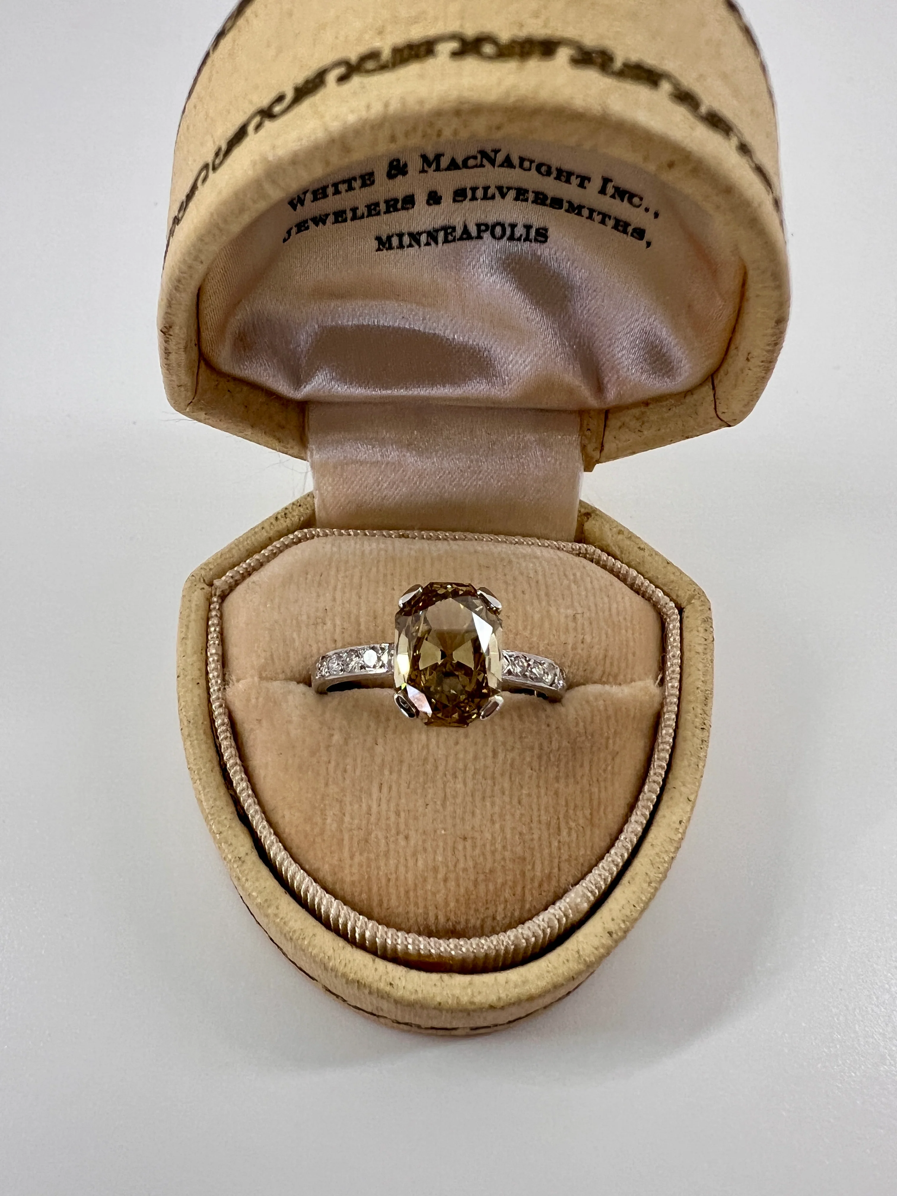 Fancy BROWN Yellow Eye Clean Elongated Octagon Brilliant Cut DIAMOND Ring 2.5 Carat Tdw Platinum Hidden Halo Engagement Solitaire - Image 15