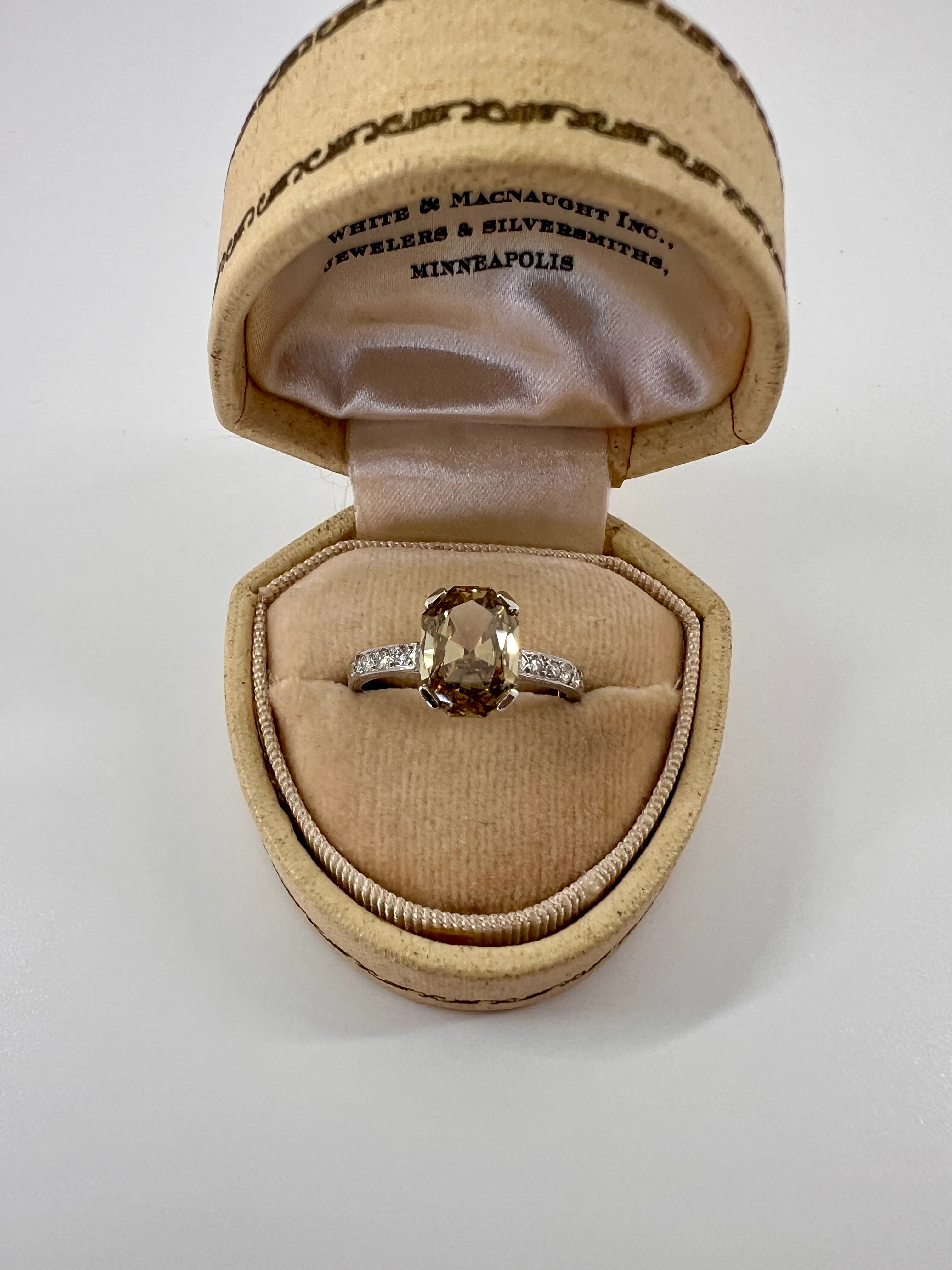 Fancy BROWN Yellow Eye Clean Elongated Octagon Brilliant Cut DIAMOND Ring 2.5 Carat Tdw Platinum Hidden Halo Engagement Solitaire - Image 17
