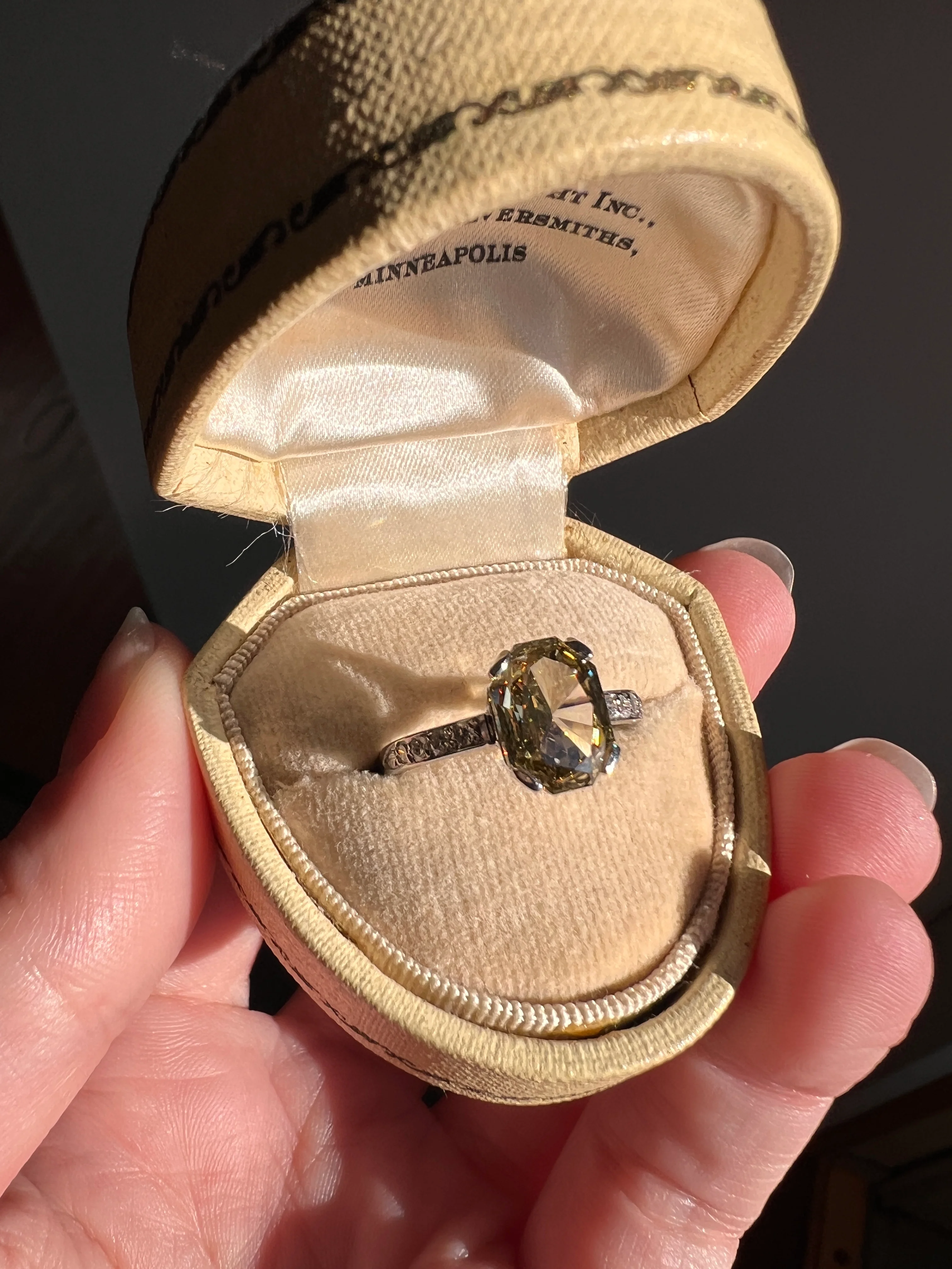 Fancy BROWN Yellow Eye Clean Elongated Octagon Brilliant Cut DIAMOND Ring 2.5 Carat Tdw Platinum Hidden Halo Engagement Solitaire - Image 22