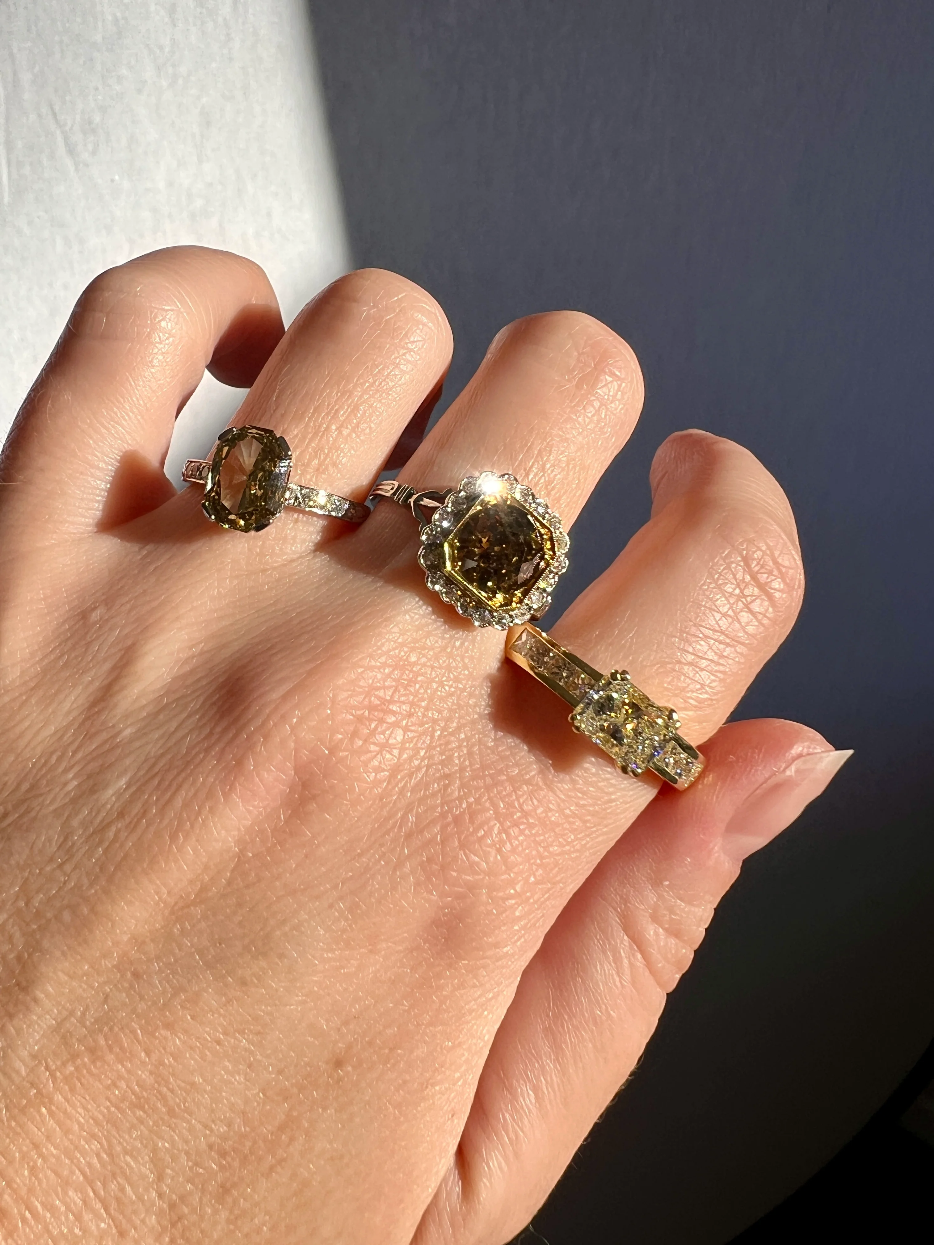 Fancy BROWN Yellow Eye Clean Elongated Octagon Brilliant Cut DIAMOND Ring 2.5 Carat Tdw Platinum Hidden Halo Engagement Solitaire - Image 24