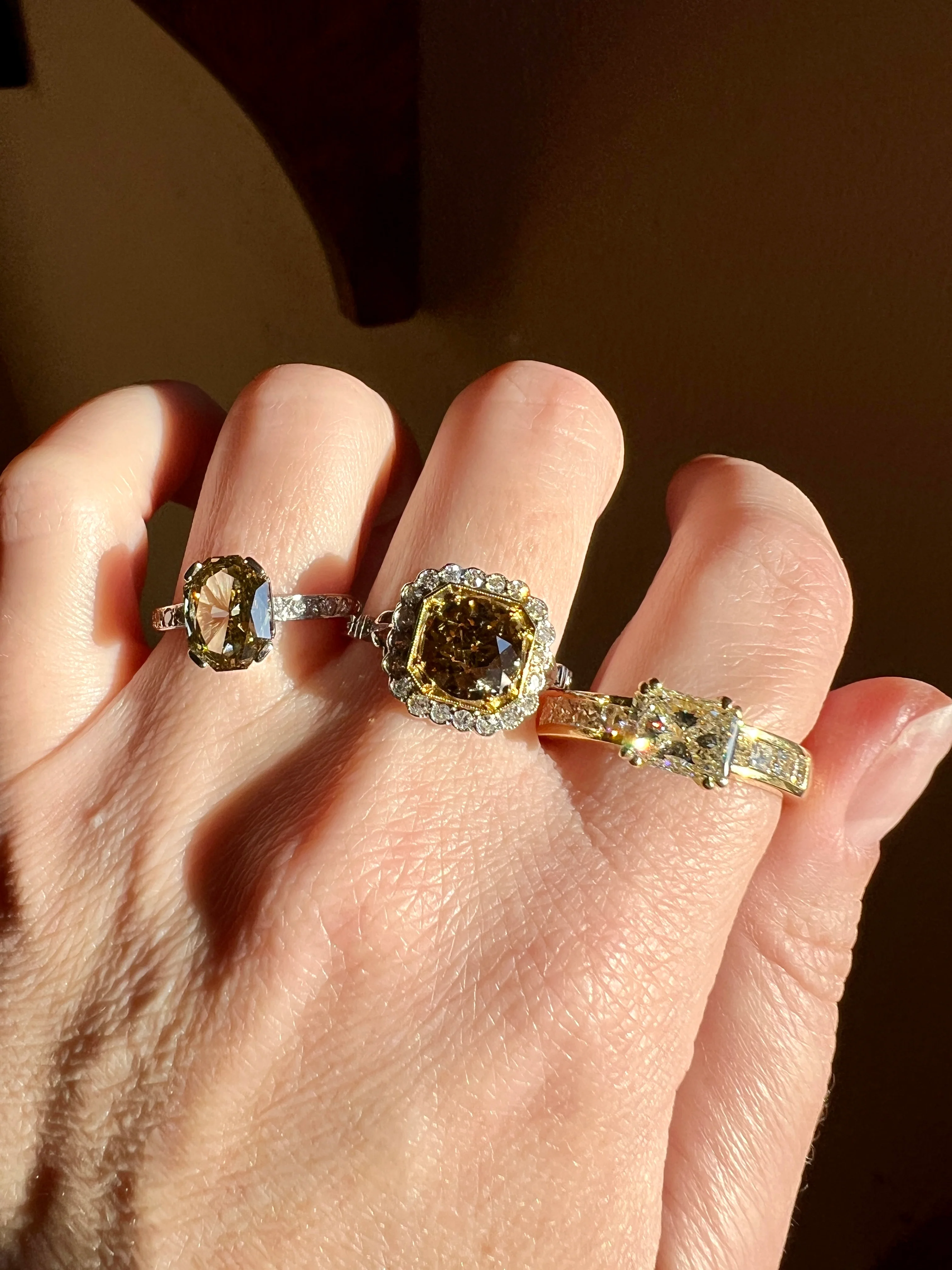 Fancy BROWN Yellow Eye Clean Elongated Octagon Brilliant Cut DIAMOND Ring 2.5 Carat Tdw Platinum Hidden Halo Engagement Solitaire - Image 29