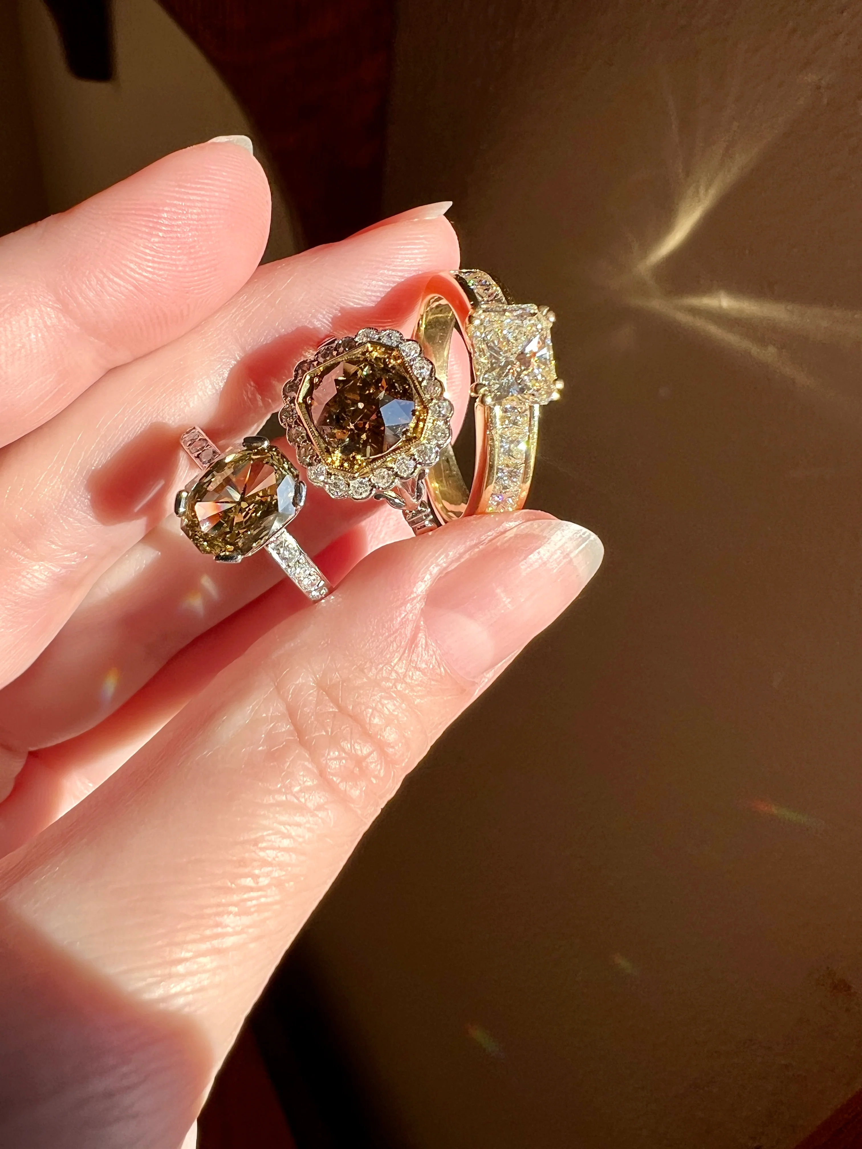 Fancy BROWN Yellow Eye Clean Elongated Octagon Brilliant Cut DIAMOND Ring 2.5 Carat Tdw Platinum Hidden Halo Engagement Solitaire - Image 30
