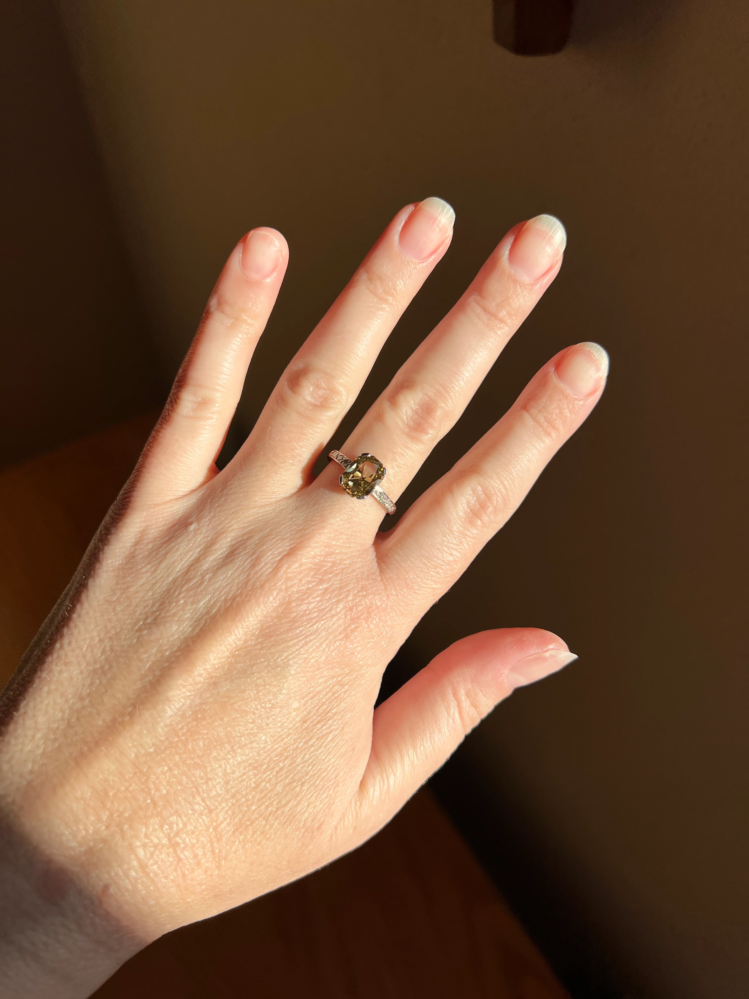 Fancy BROWN Yellow Eye Clean Elongated Octagon Brilliant Cut DIAMOND Ring 2.5 Carat Tdw Platinum Hidden Halo Engagement Solitaire - Image 34