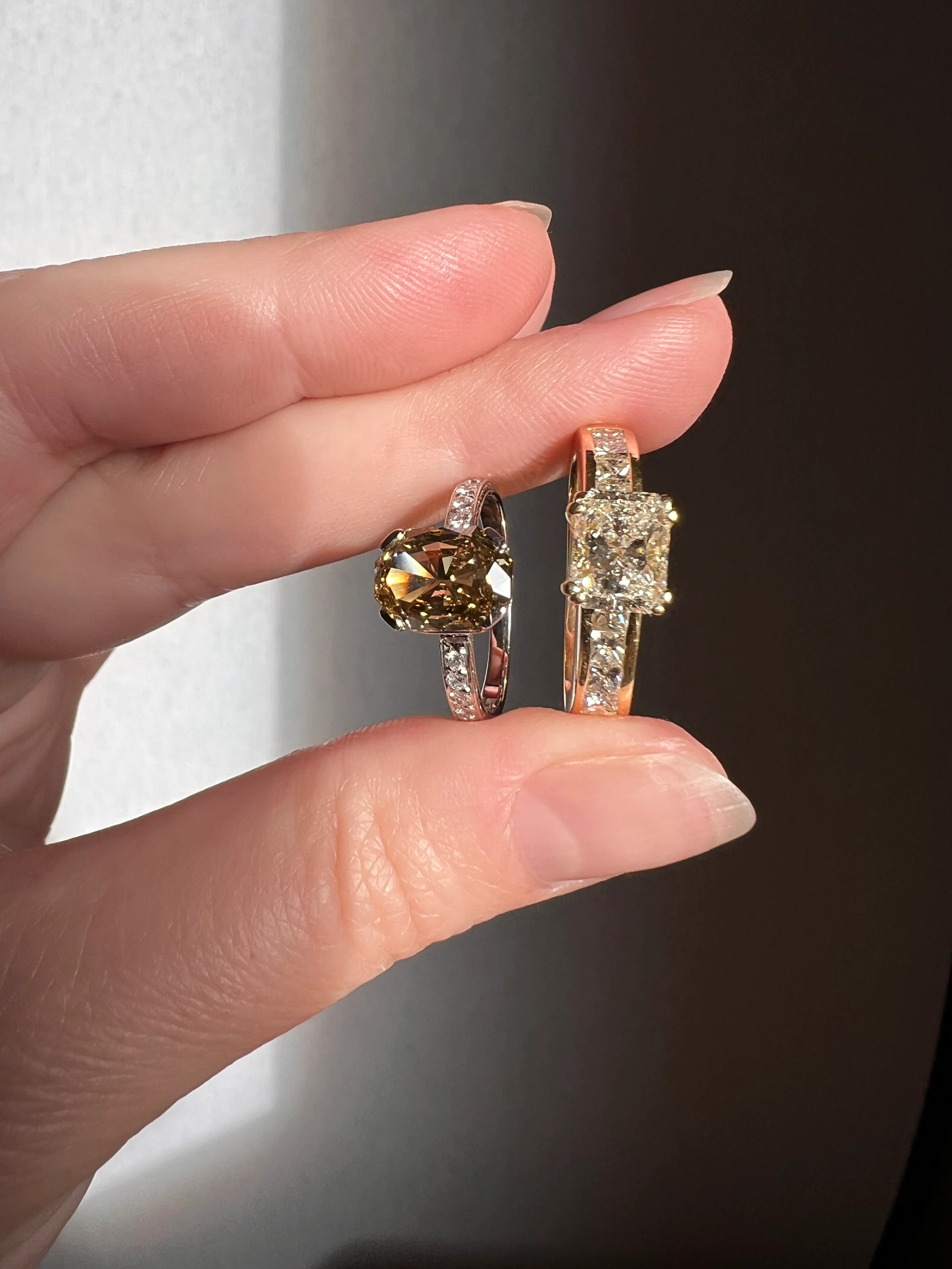 Fancy BROWN Yellow Eye Clean Elongated Octagon Brilliant Cut DIAMOND Ring 2.5 Carat Tdw Platinum Hidden Halo Engagement Solitaire - Image 35