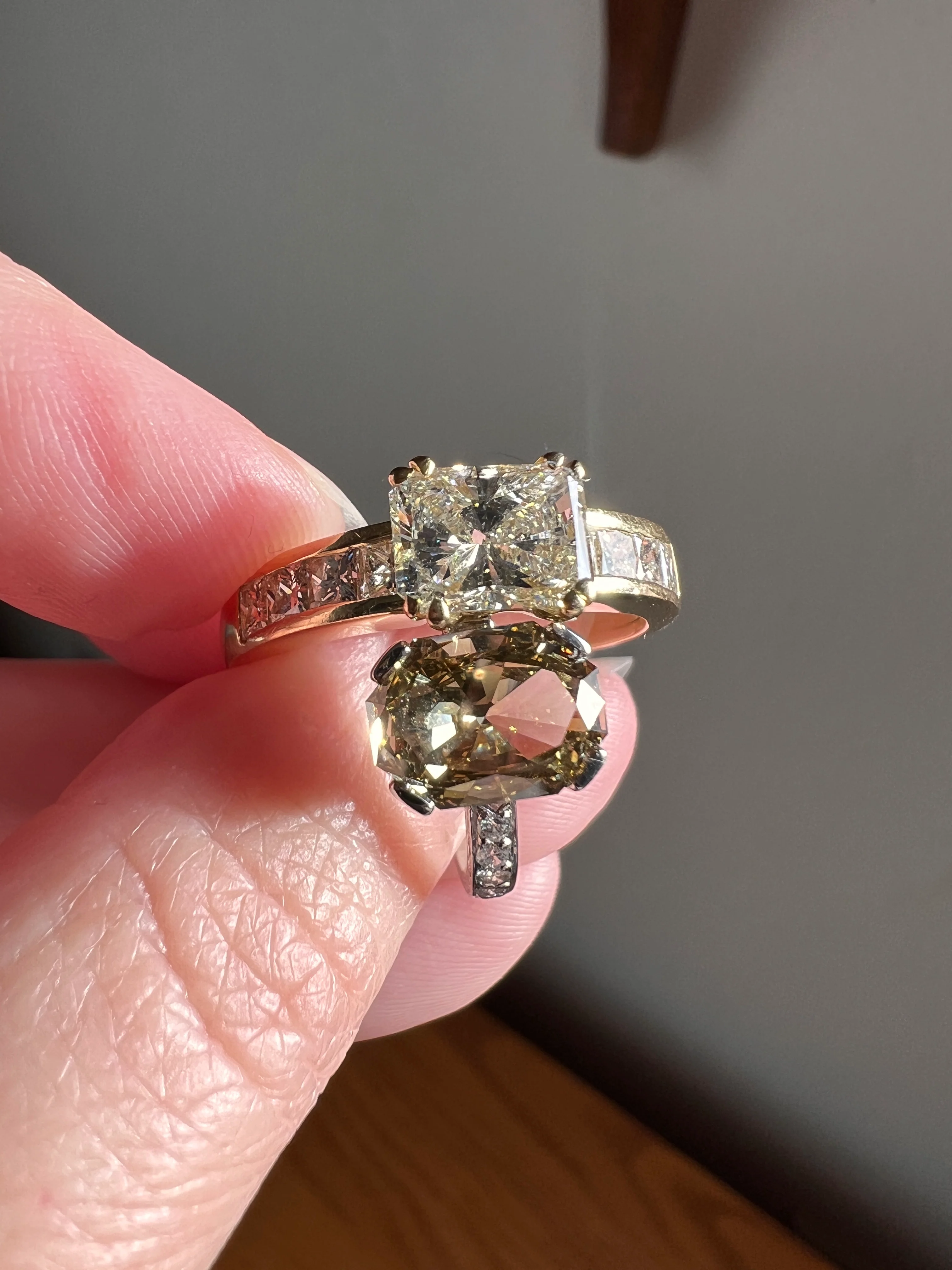 Fancy BROWN Yellow Eye Clean Elongated Octagon Brilliant Cut DIAMOND Ring 2.5 Carat Tdw Platinum Hidden Halo Engagement Solitaire - Image 38