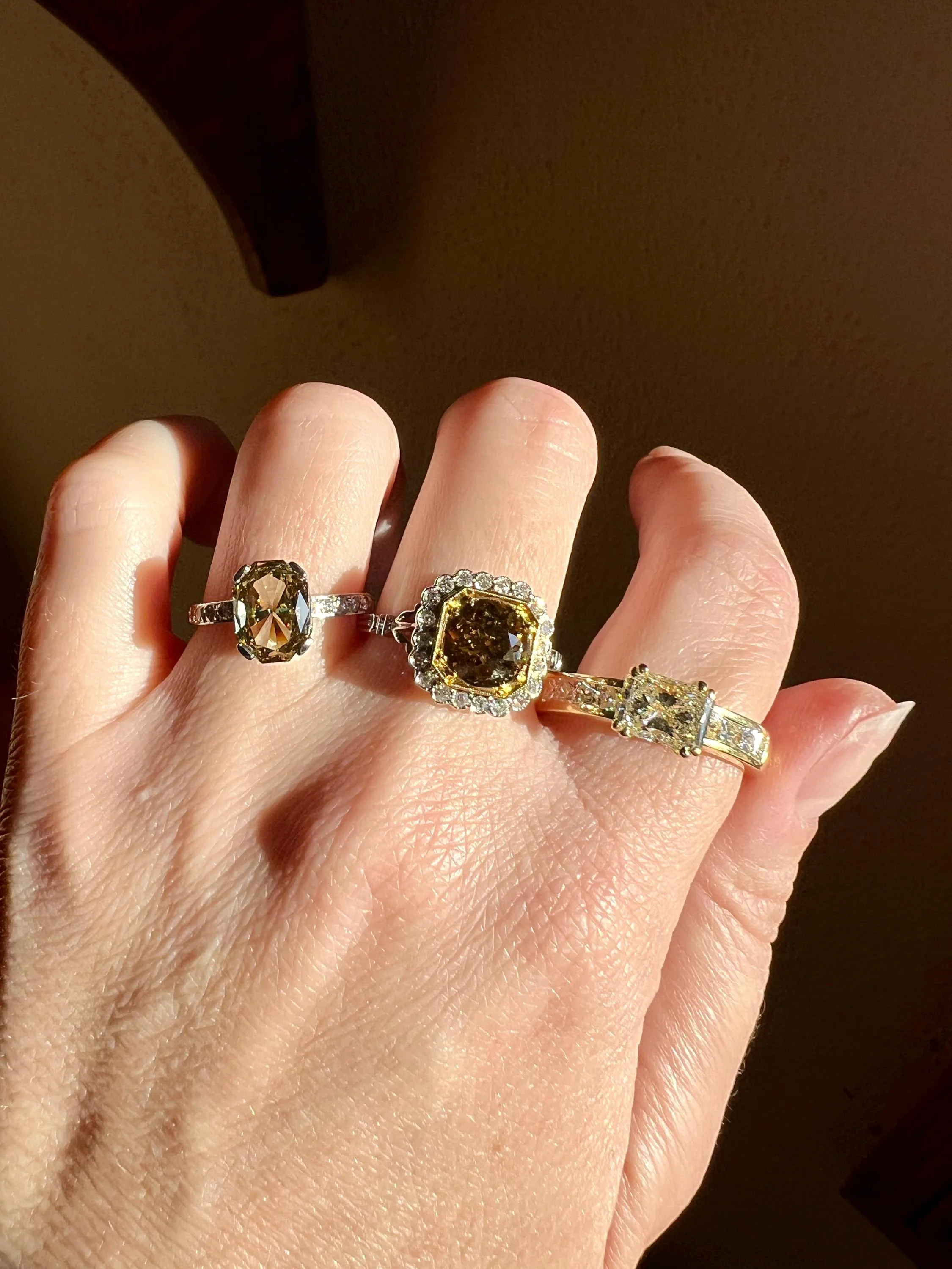 Fancy BROWN Yellow Eye Clean Elongated Octagon Brilliant Cut DIAMOND Ring 2.5 Carat Tdw Platinum Hidden Halo Engagement Solitaire - Image 7