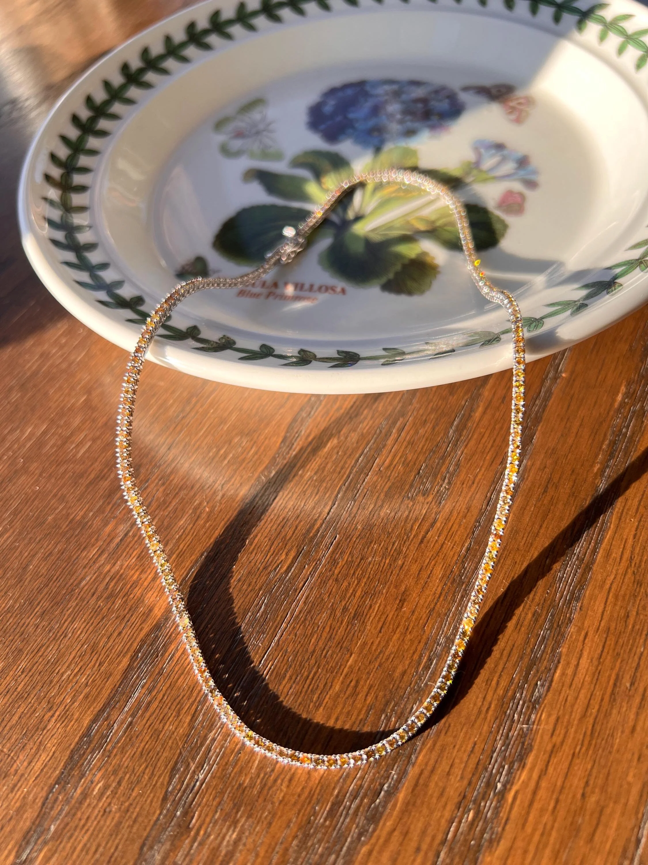 FANCY Intense YELLOW Orange Green 4.7 Carat DIAMOND Riviera Vintage Necklace Tennis w/ Certificate Chain 14k Gold - Image 11