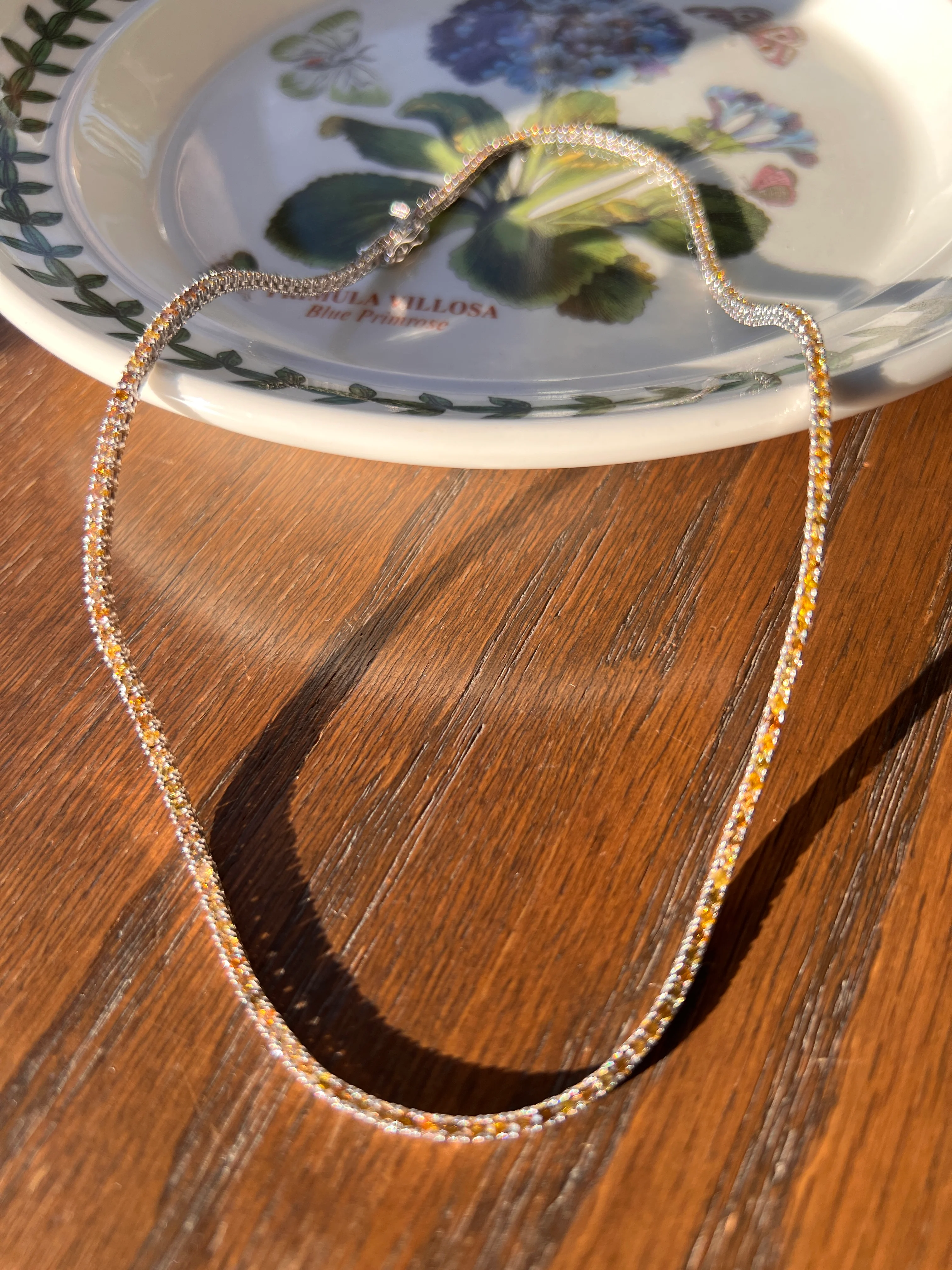 FANCY Intense YELLOW Orange Green 4.7 Carat DIAMOND Riviera Vintage Necklace Tennis w/ Certificate Chain 14k Gold - Image 15
