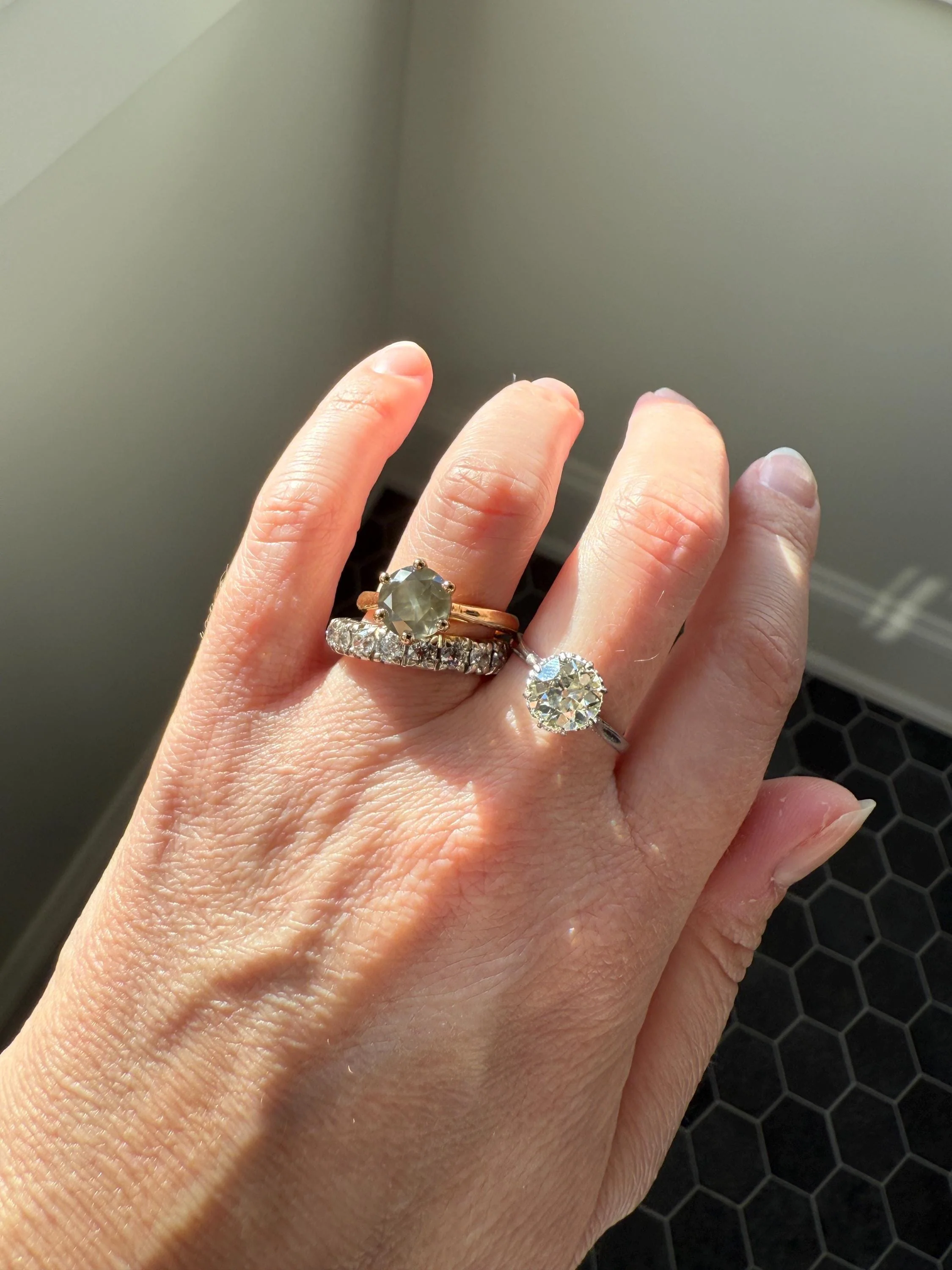 Fancy Intense Yellowish Gray Natural Diamond 2.4 Carat Solitaire Ring Smoky Inner Glow Aura French Vintage 18k Gold Unique Engagement Ooak - Image 16
