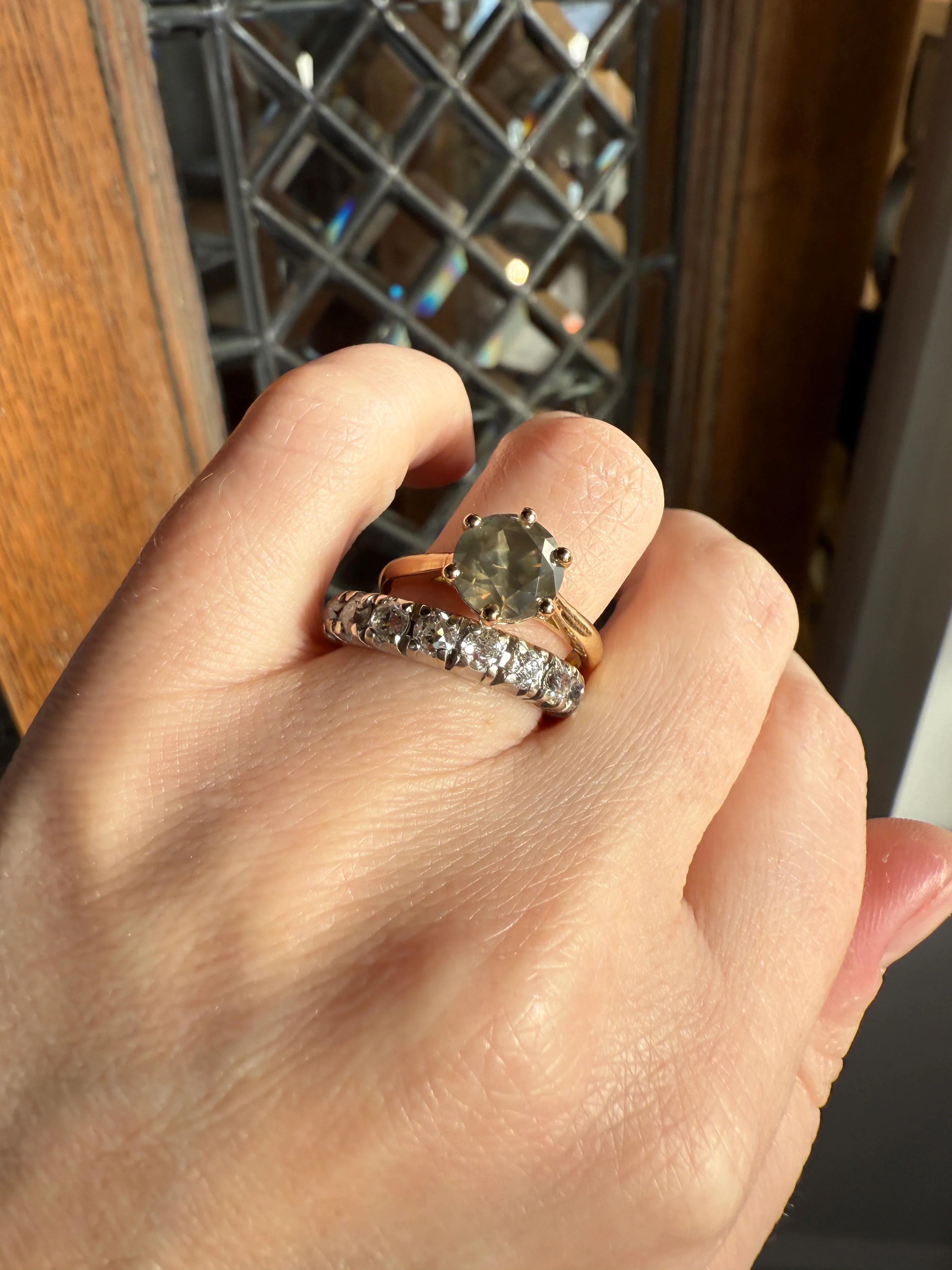 Fancy Intense Yellowish Gray Natural Diamond 2.4 Carat Solitaire Ring Smoky Inner Glow Aura French Vintage 18k Gold Unique Engagement Ooak - Image 28