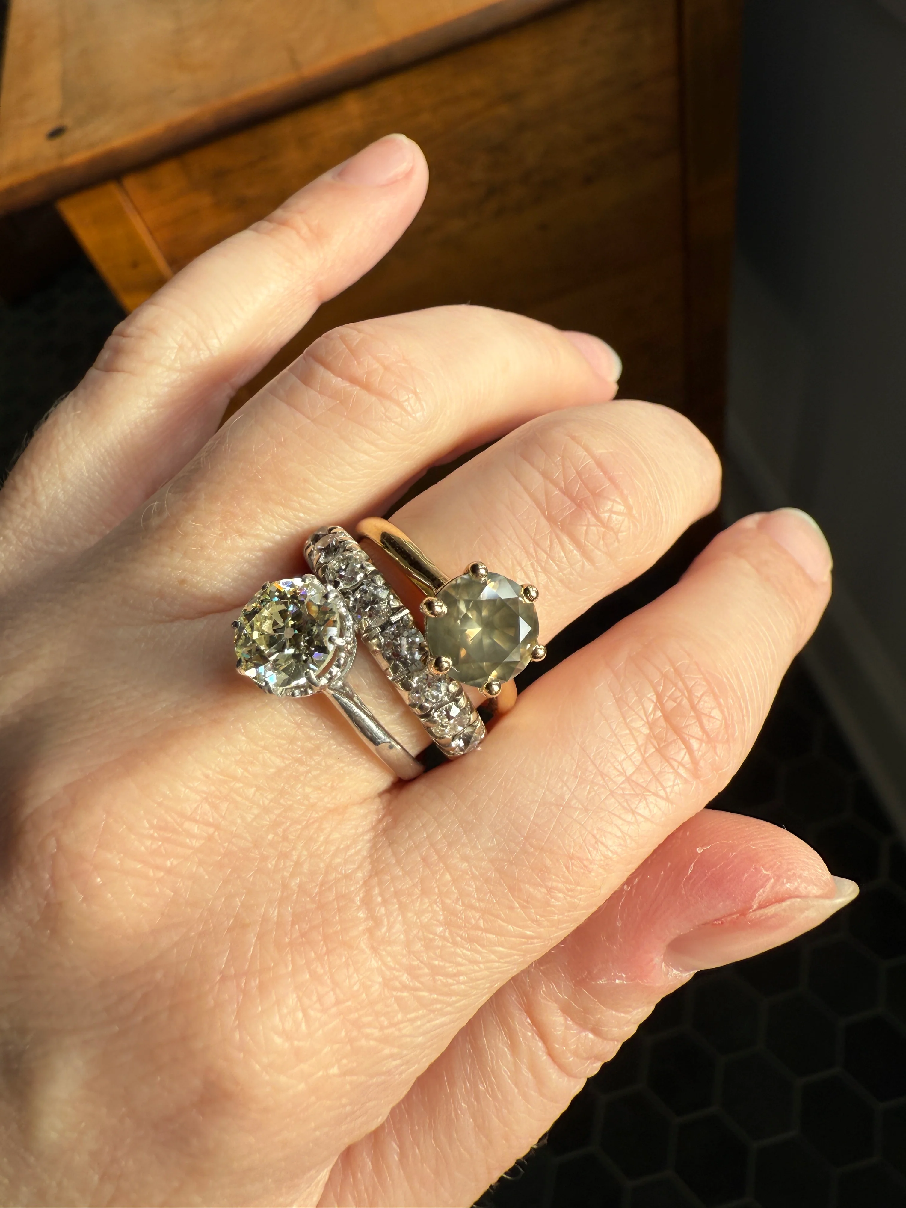 Fancy Intense Yellowish Gray Natural Diamond 2.4 Carat Solitaire Ring Smoky Inner Glow Aura French Vintage 18k Gold Unique Engagement Ooak - Image 30
