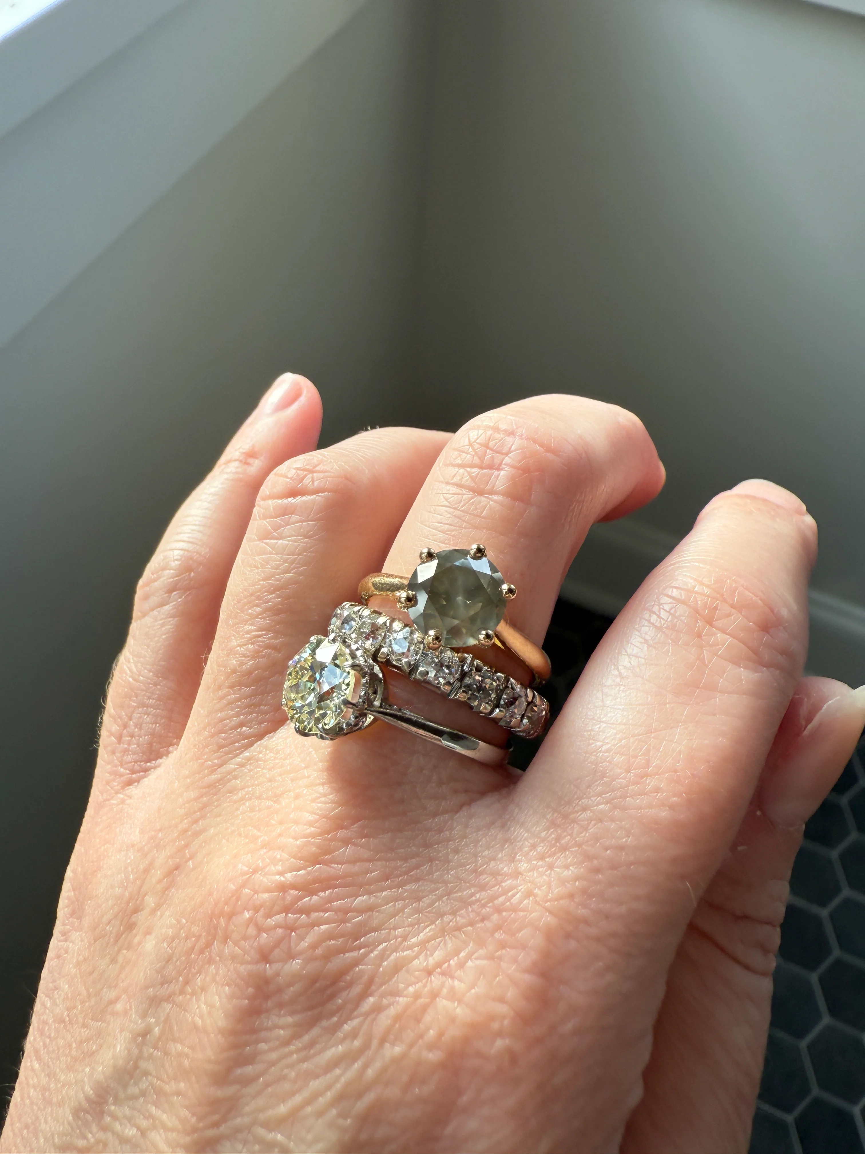 Fancy Intense Yellowish Gray Natural Diamond 2.4 Carat Solitaire Ring Smoky Inner Glow Aura French Vintage 18k Gold Unique Engagement Ooak - Image 31