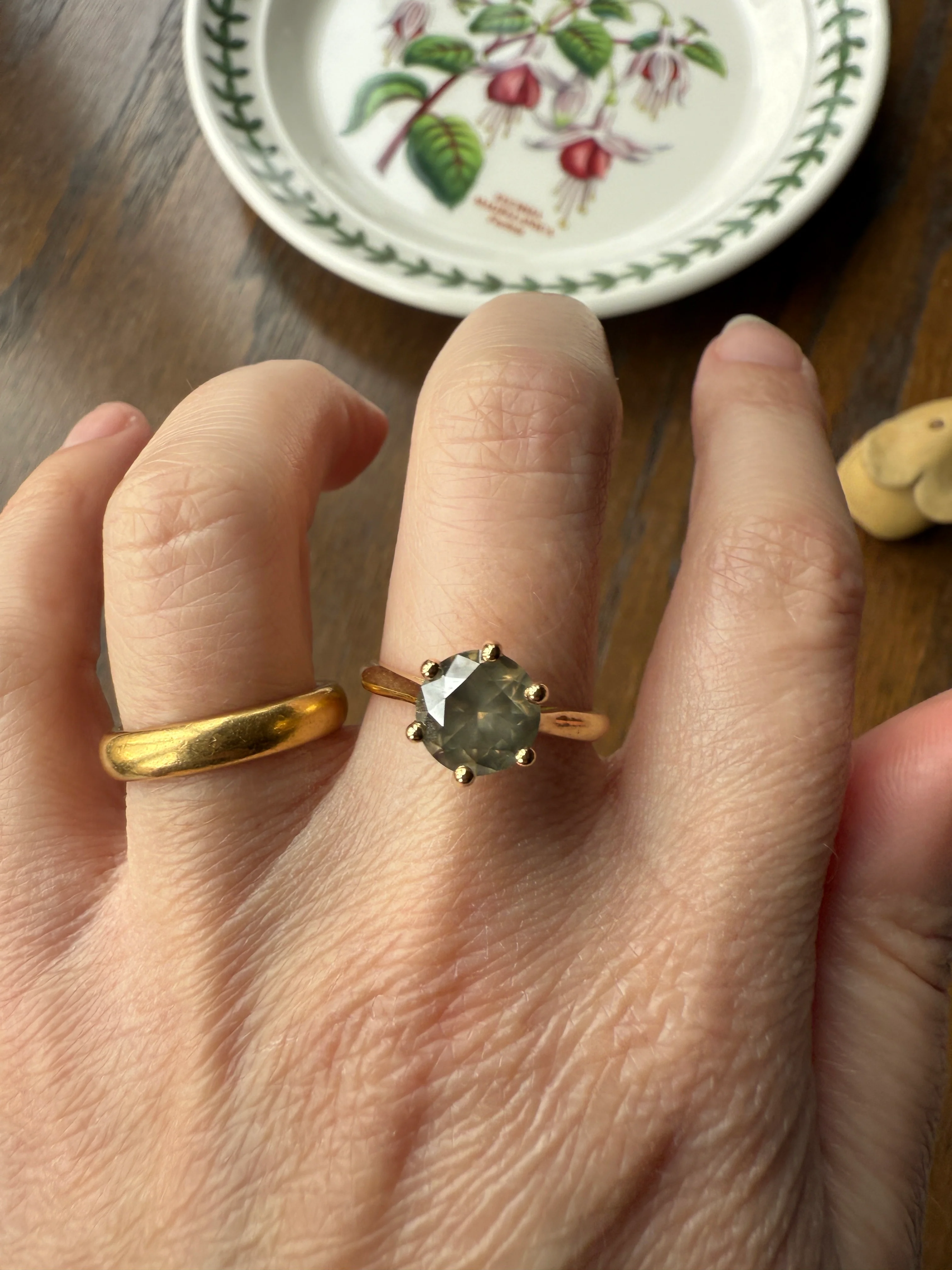 Fancy Intense Yellowish Gray Natural Diamond 2.4 Carat Solitaire Ring Smoky Inner Glow Aura French Vintage 18k Gold Unique Engagement Ooak - Image 41
