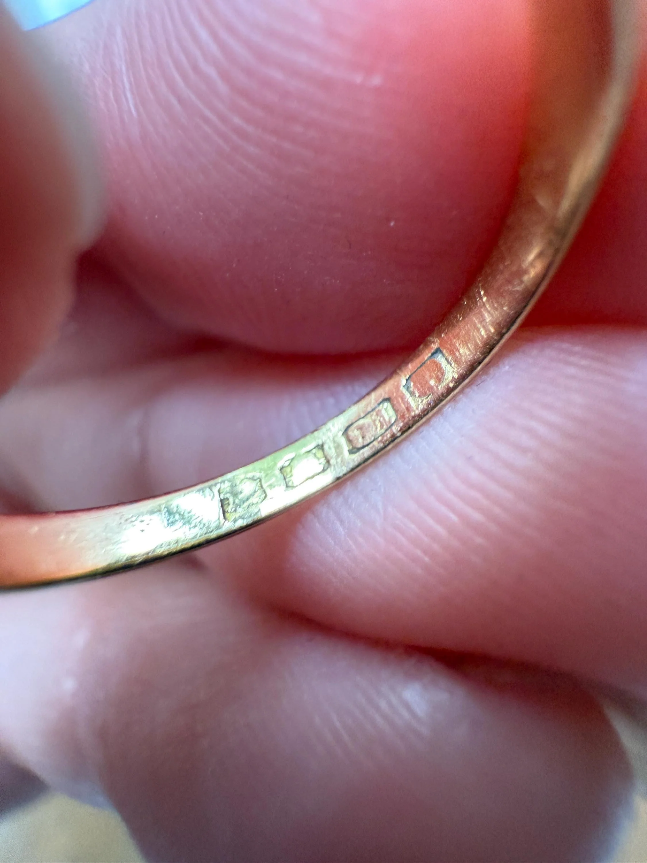 Five Stone Old Mine Cut Diamond ANTIQUE Band Ring .45 Carat Buttercup 18k GOLD Victorian Stacker Romantic Gift .45Ctw OMC - Image 8