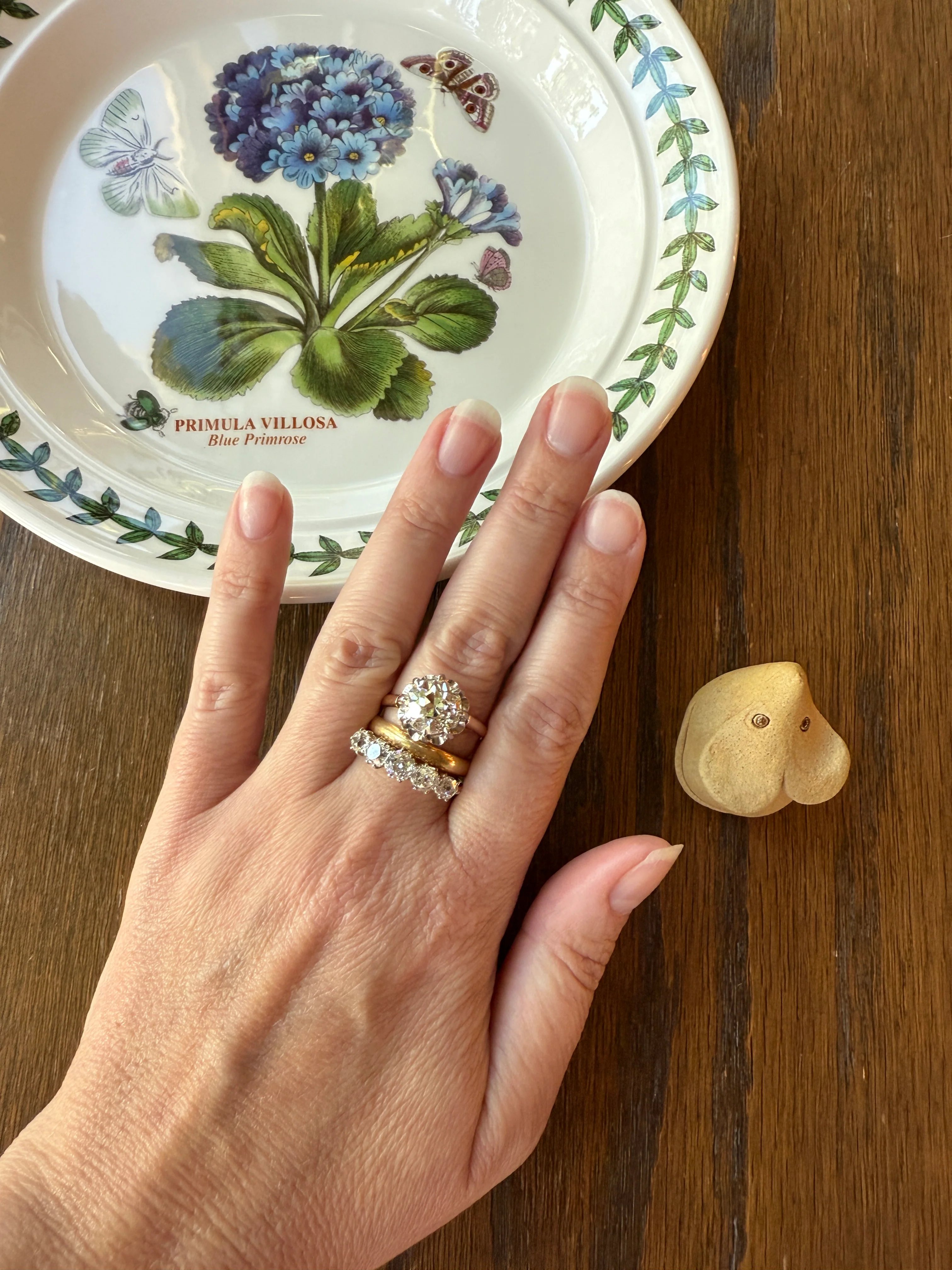 Five Stone Victorian Antique 1.75 CARAT Old Mine Cut DIAMOND Tall Stacker Ring 18k Gold Skinny Band Wedding Anniversary - Image 12
